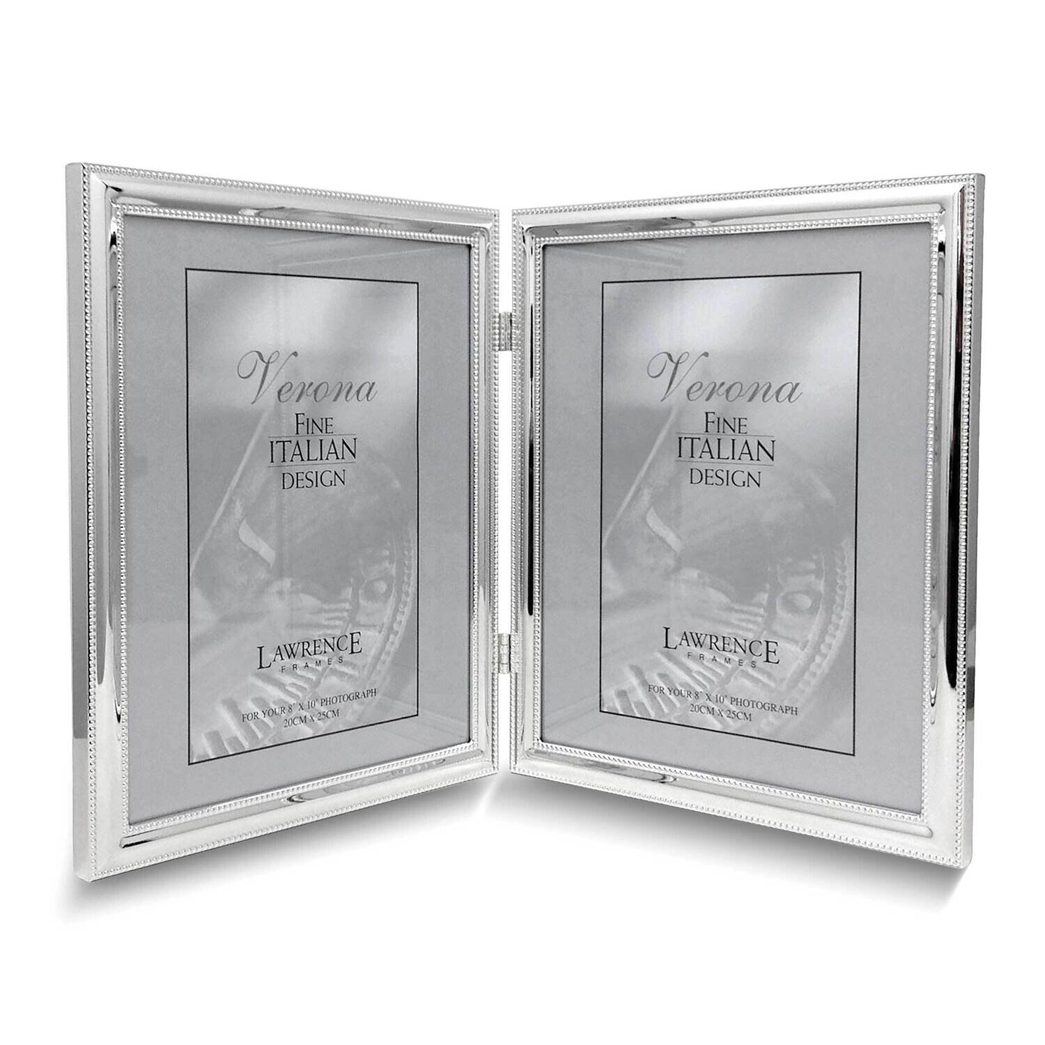 Silver-tone Double Beaded 8x10 Double Photo Frame GM25516