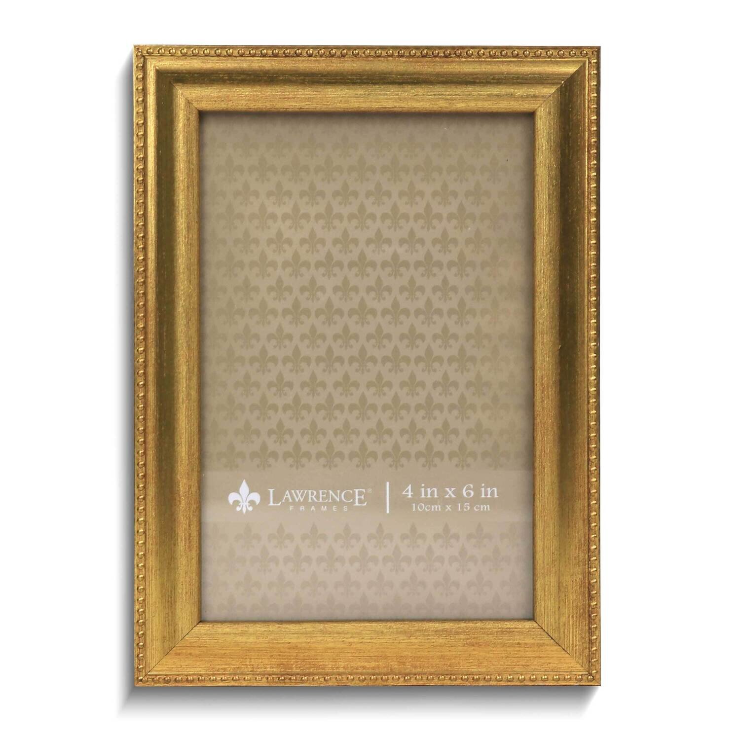 Gold-tone Beaded Edge 4 x 6 Inch Photo Picture Frame GM25518