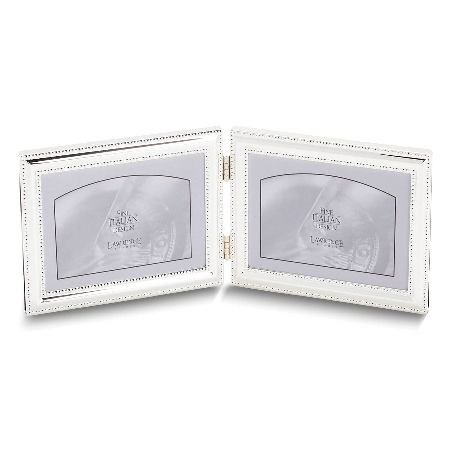 Silver-tone Double Beaded 7x5 Double Photo Frame GM25515