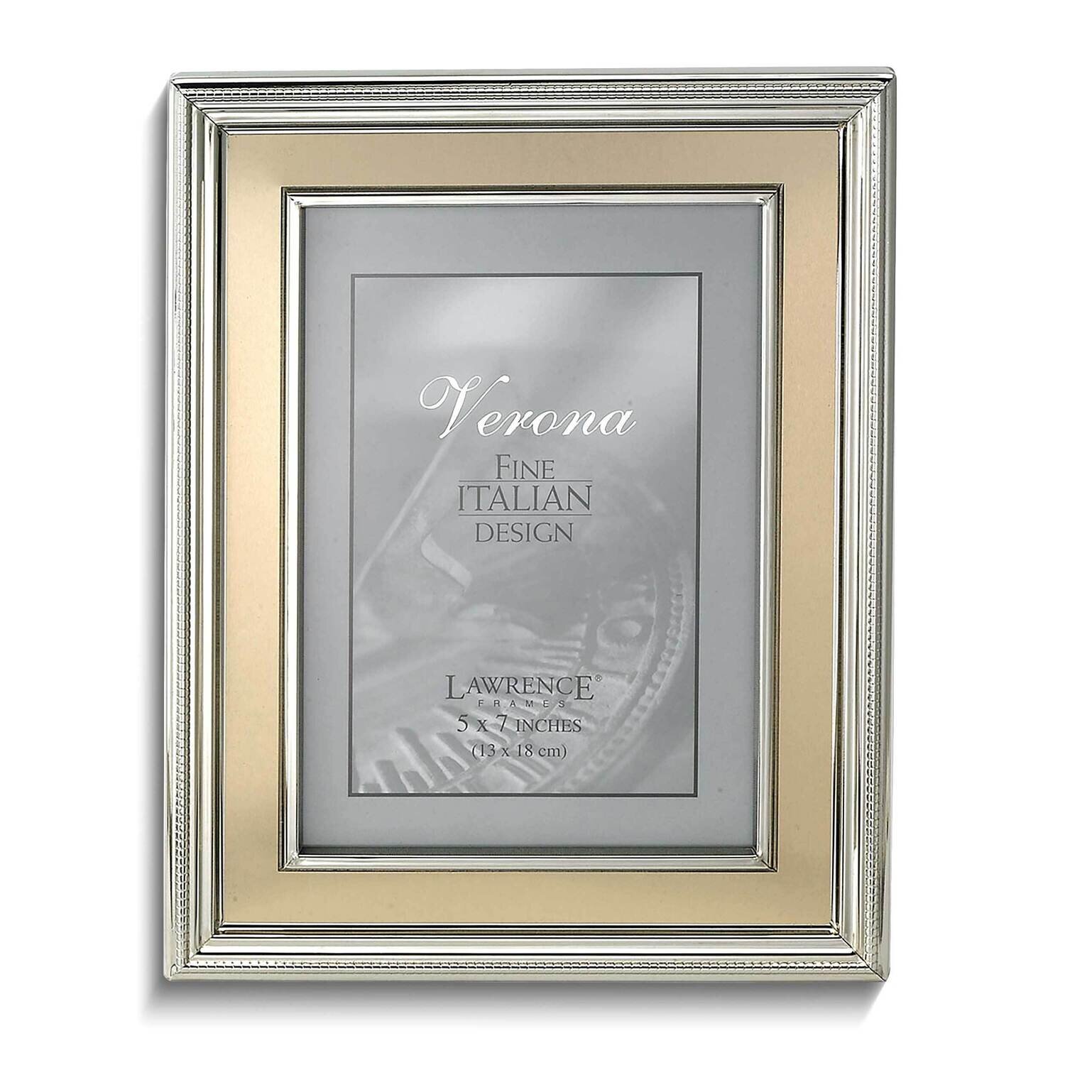 Verona Silver-tone and Gold-tone 5 x 7 Inch Photo Picture Frame GM25557