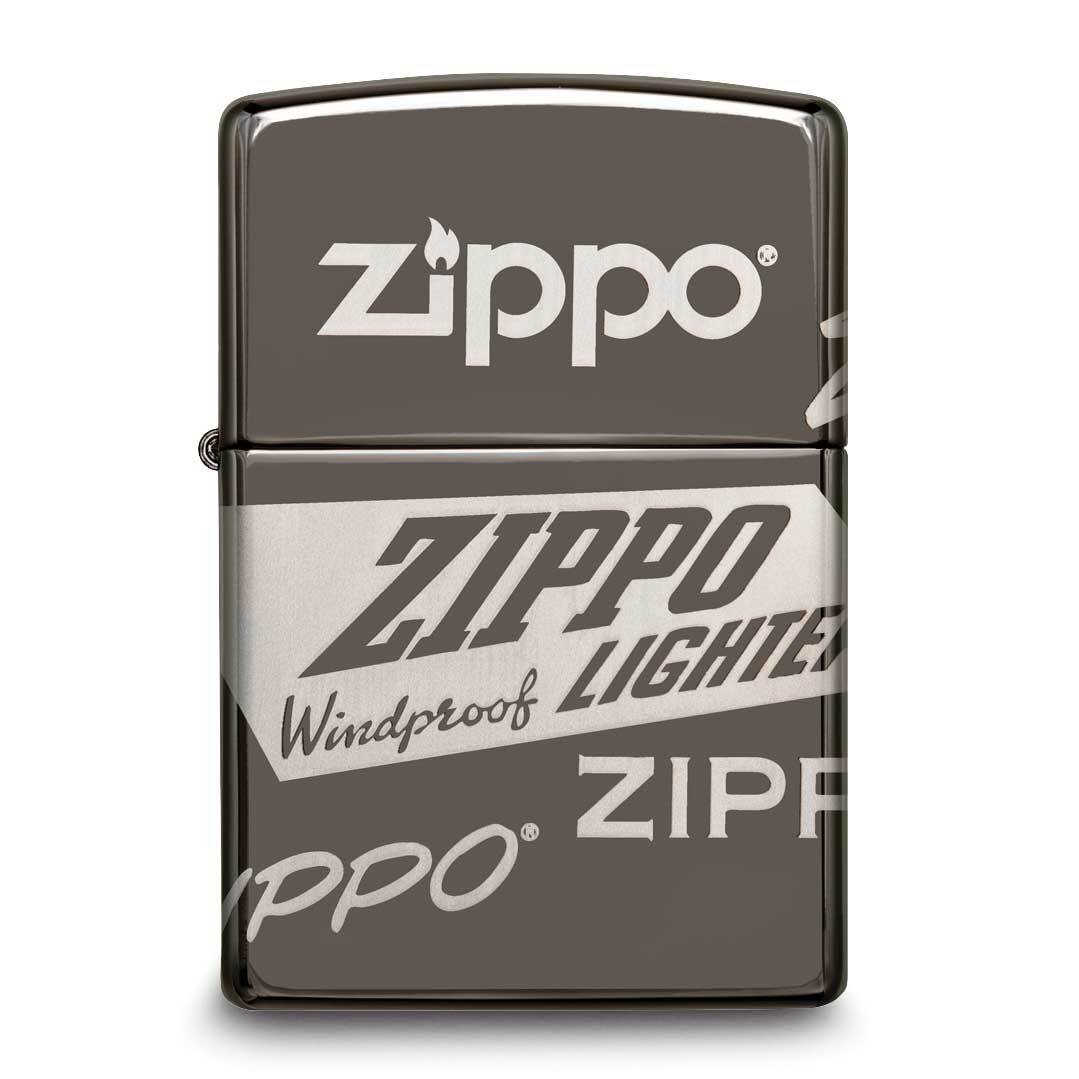 Zippo Logo Design Black Ice Lighter GM25926