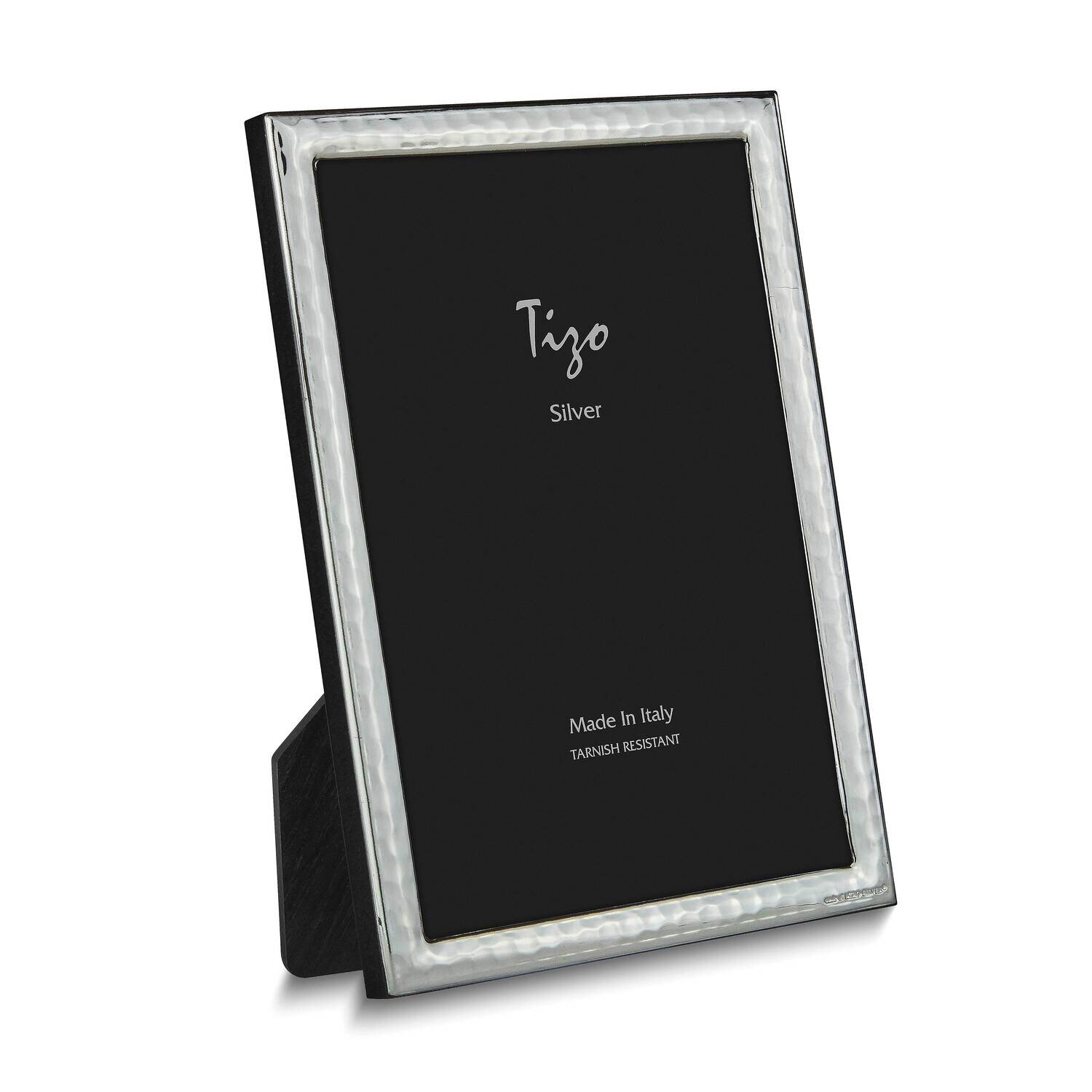 Italian Bilaminate Silver Narrow Band Hammered 8 x 10 Inch Photo Picture Frame GM25943, MPN: GM2594…