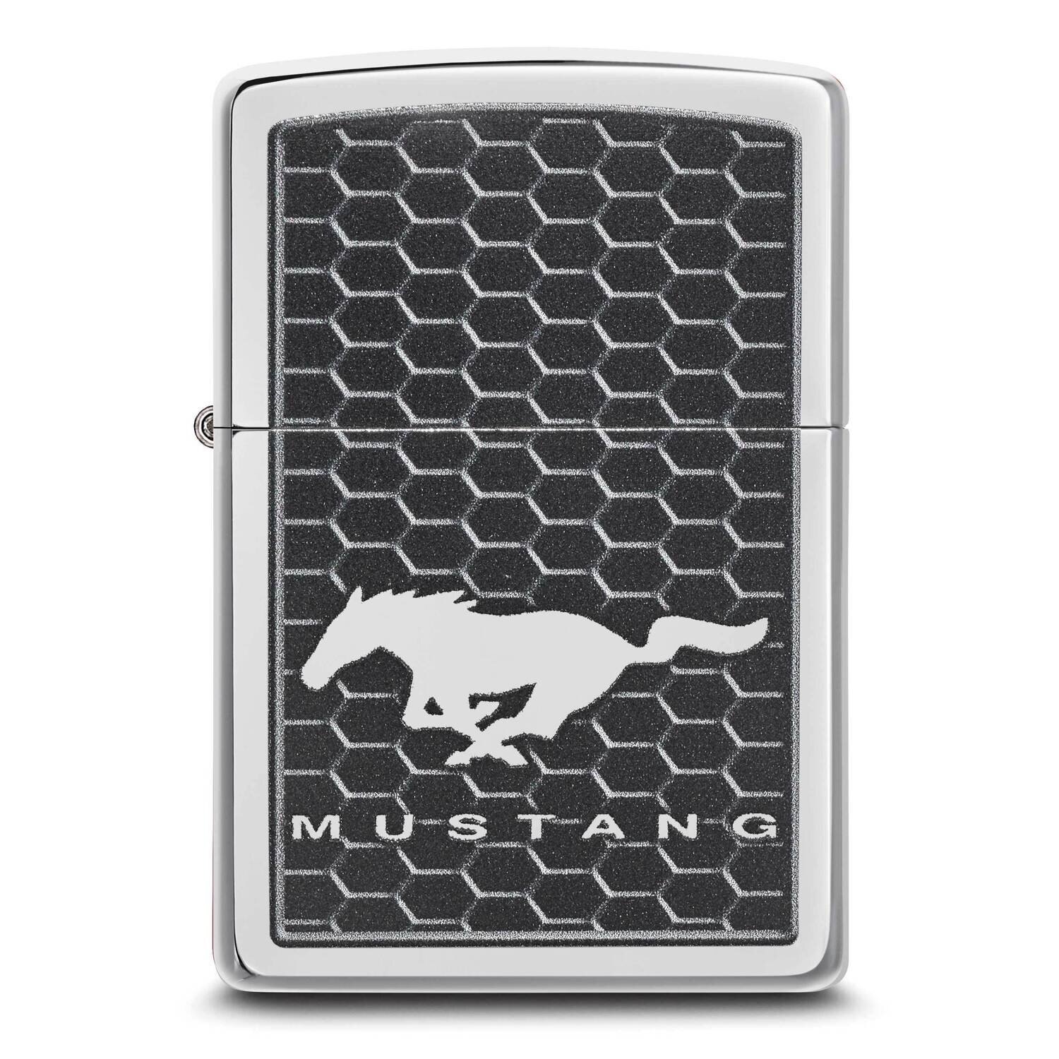 Zippo High Polish Chrome Ford Mustang Lighter GM25789, MPN: GM25789, 191693173536