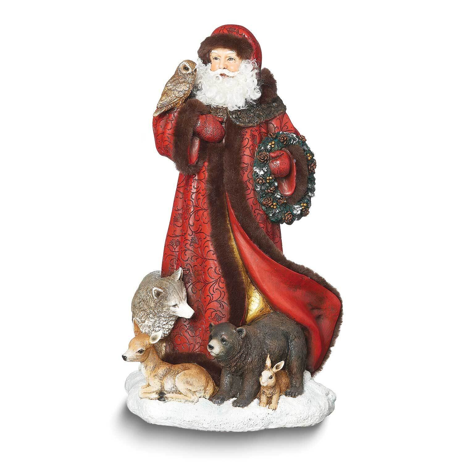Red Santa with Animals Figurine GM25622