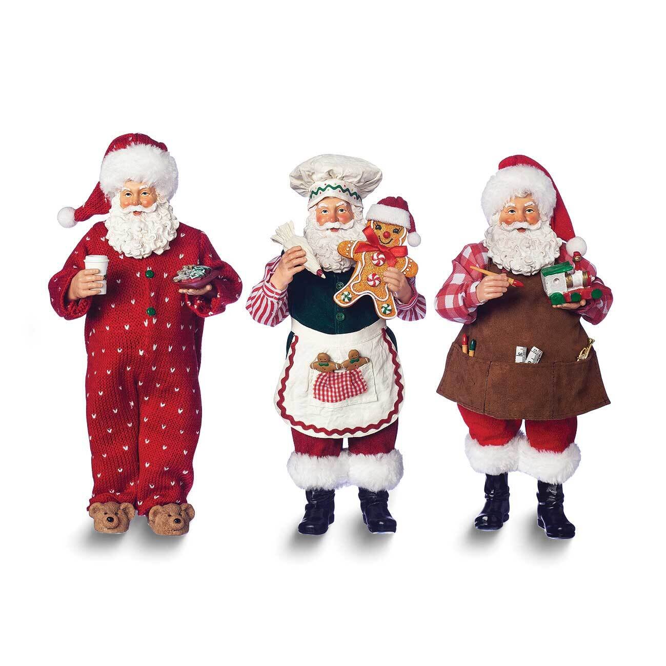 3 Piece Santa Holiday Figurine Set GM25624