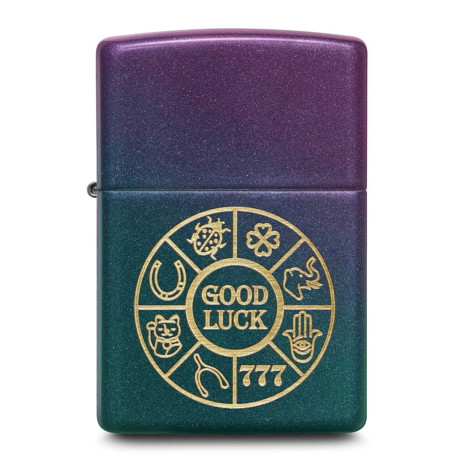 Zippo Iridescent Good Luck Symbols Design Lighter GM25797