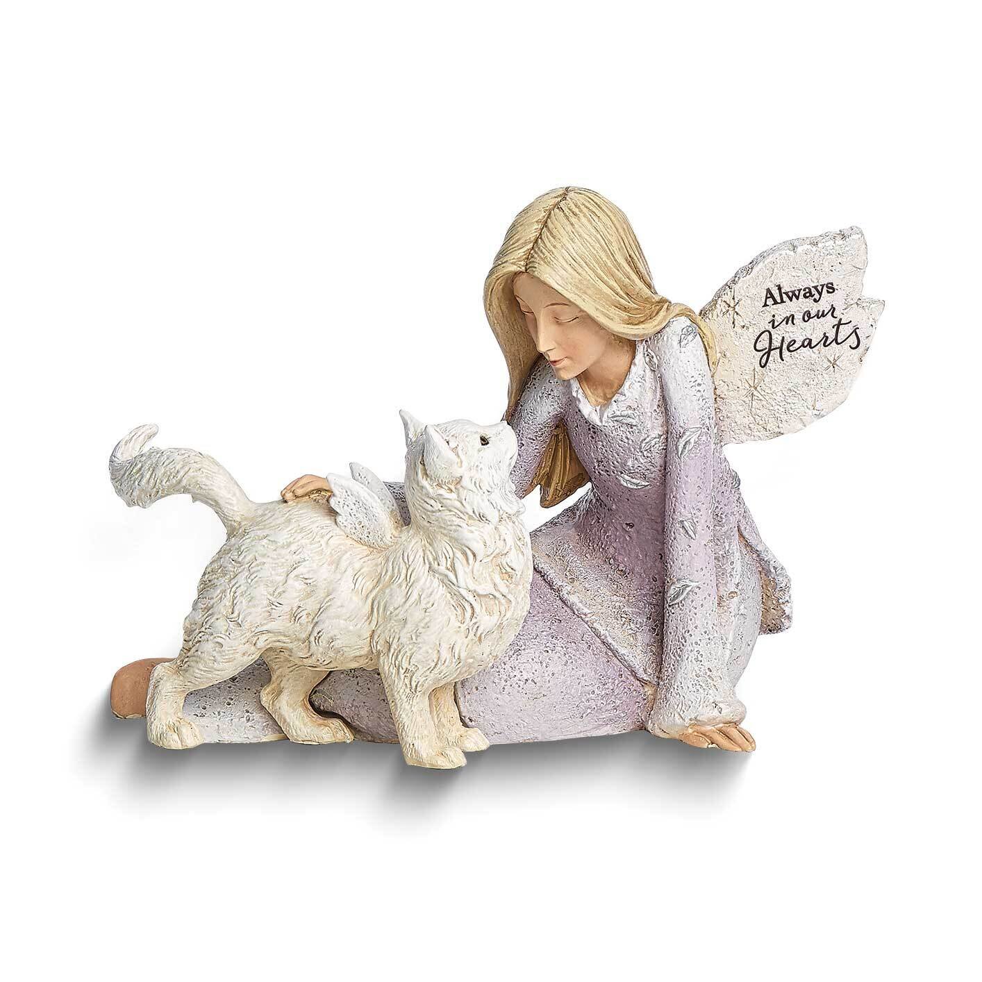 Heavenly Blessings Angel with Cat Memorial Figurine GM25615