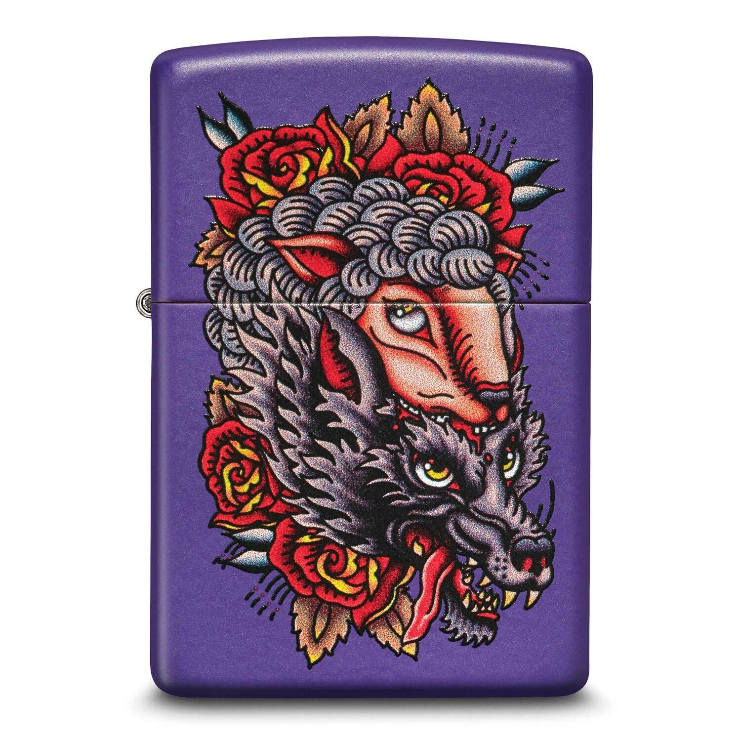 Zippo Purple Matte Wolf in Sheeps Clothing Lighter GM25818