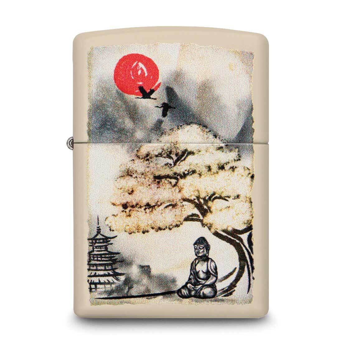 Zippo Bonsai Buddha Design Cream Matte Lighter GM25824