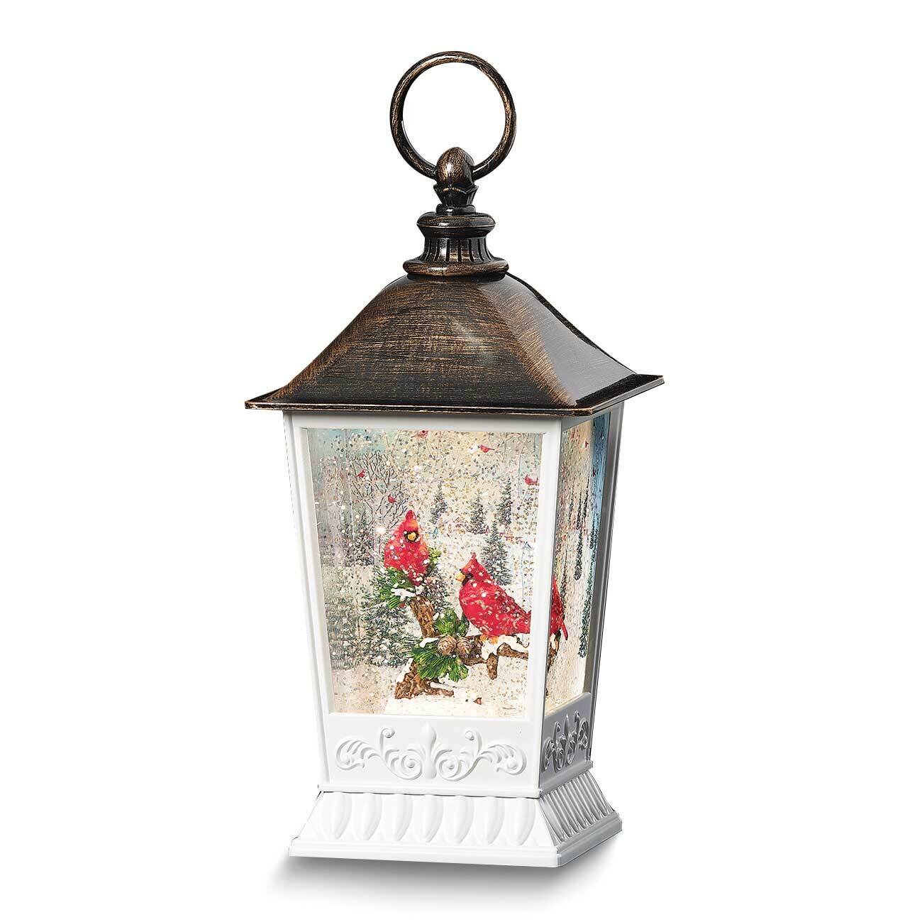 LED Cardinal Print Snow Lantern GM25648