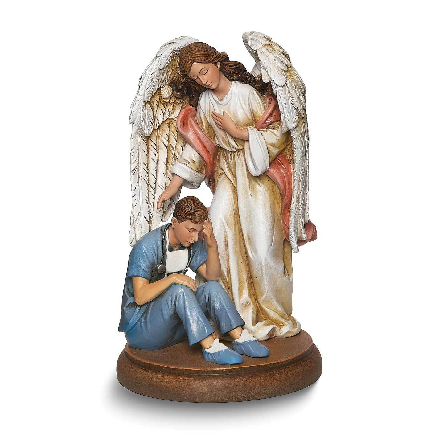 Joseph's Studio Guardian Angel with Male Healthcare Worker Figurine GM25679