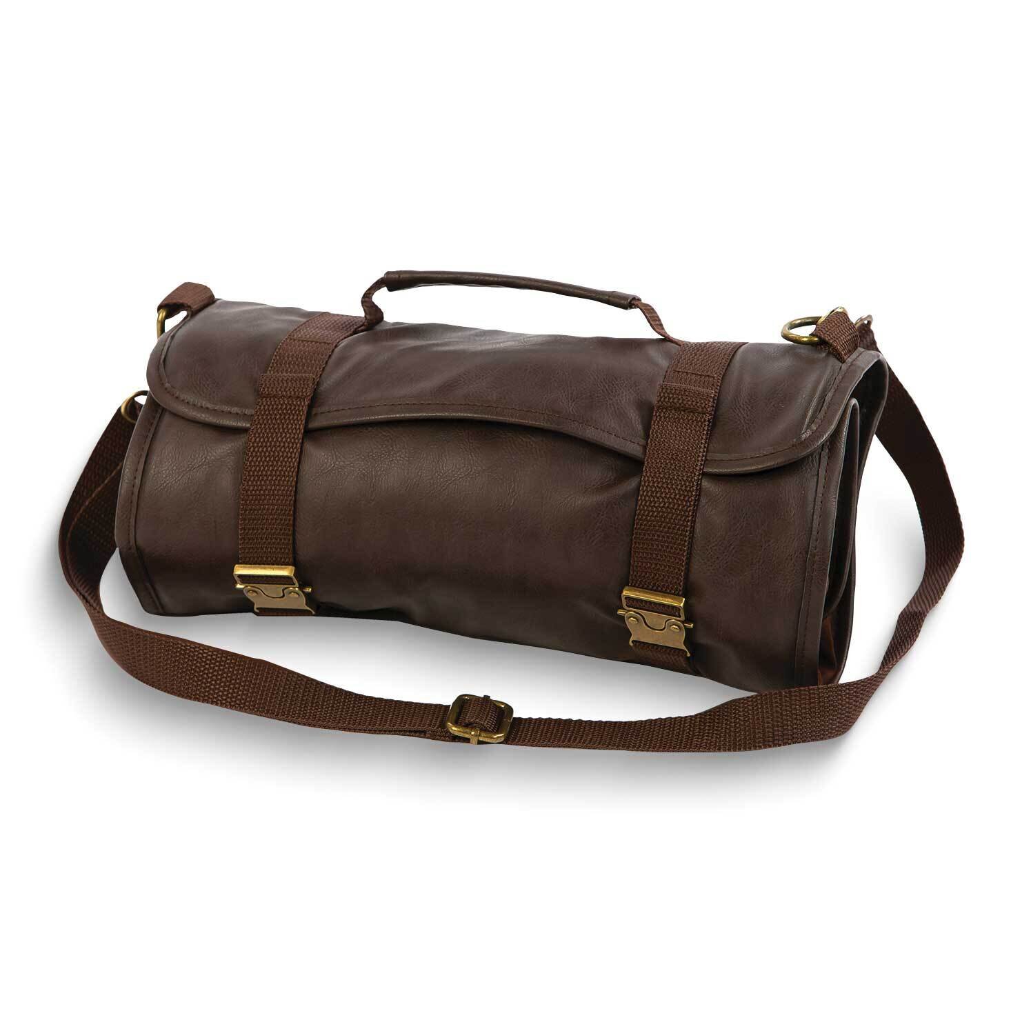 Cocktail Bar Tool Roll Up Brown Vegan Leather GM25689