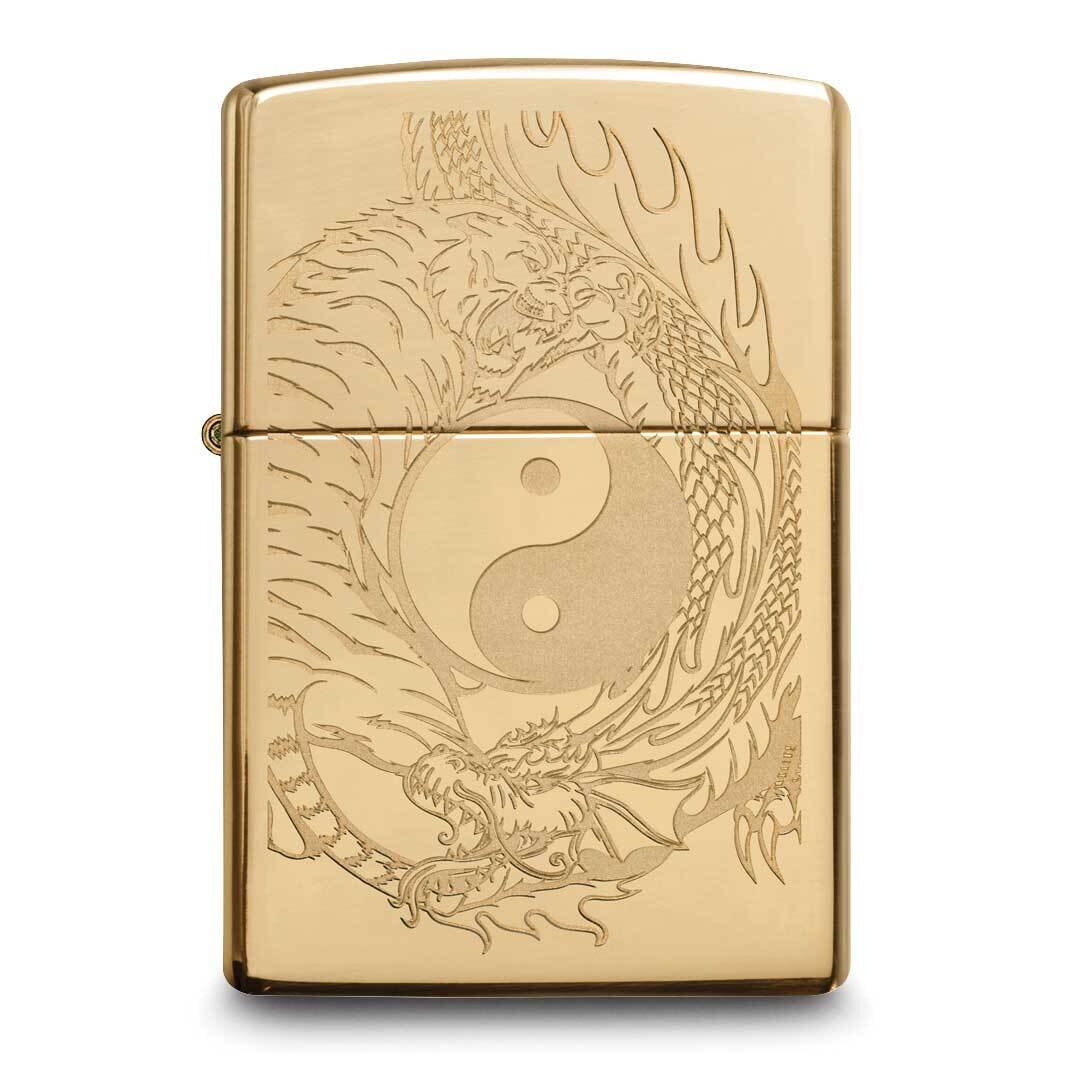 Zippo High Polished Brass Yin Yang Tiger Dragon Design Lighter GM25804, MPN: GM25804, 191693113525