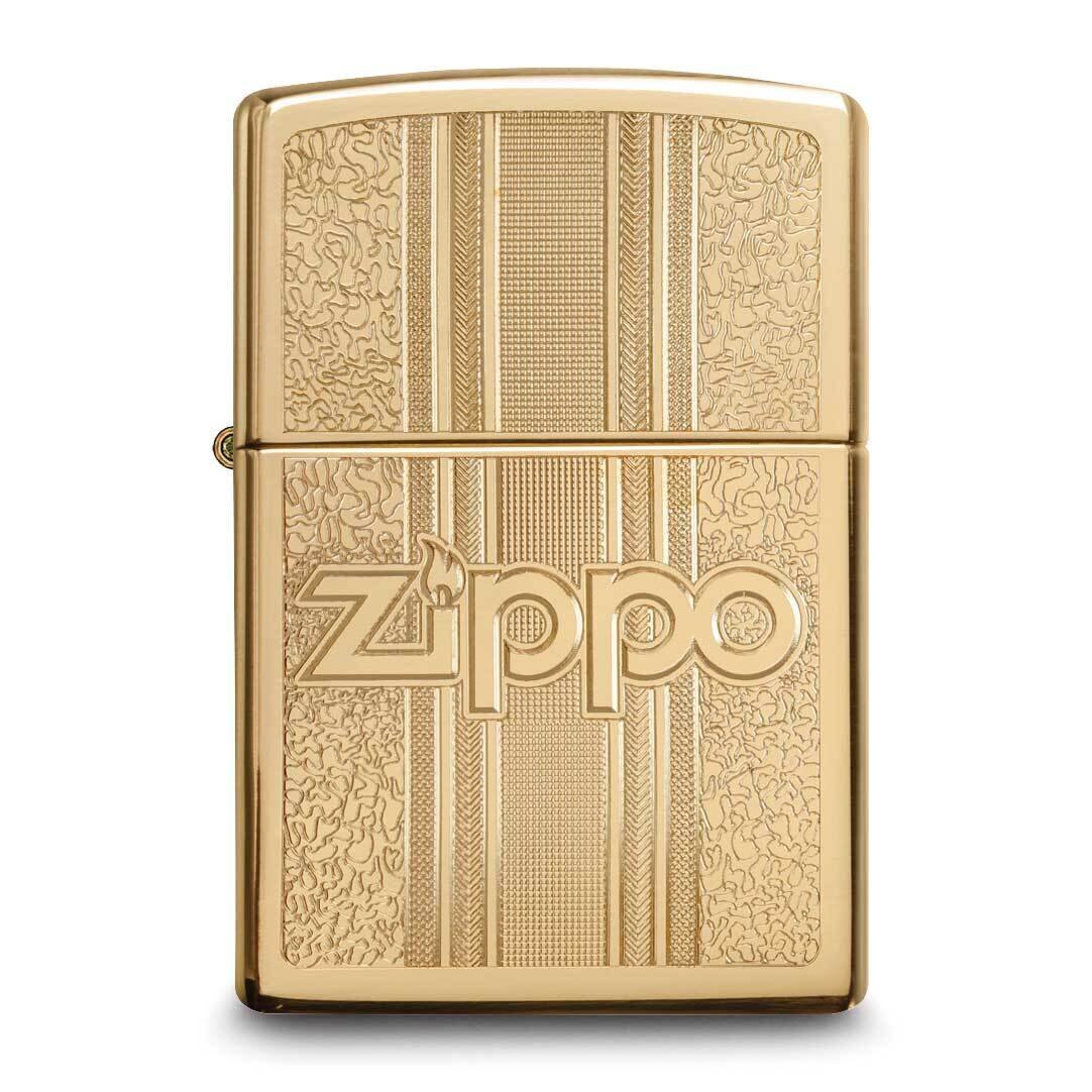 Zippo Pattern Design High Polished Brass Lighter GM25815