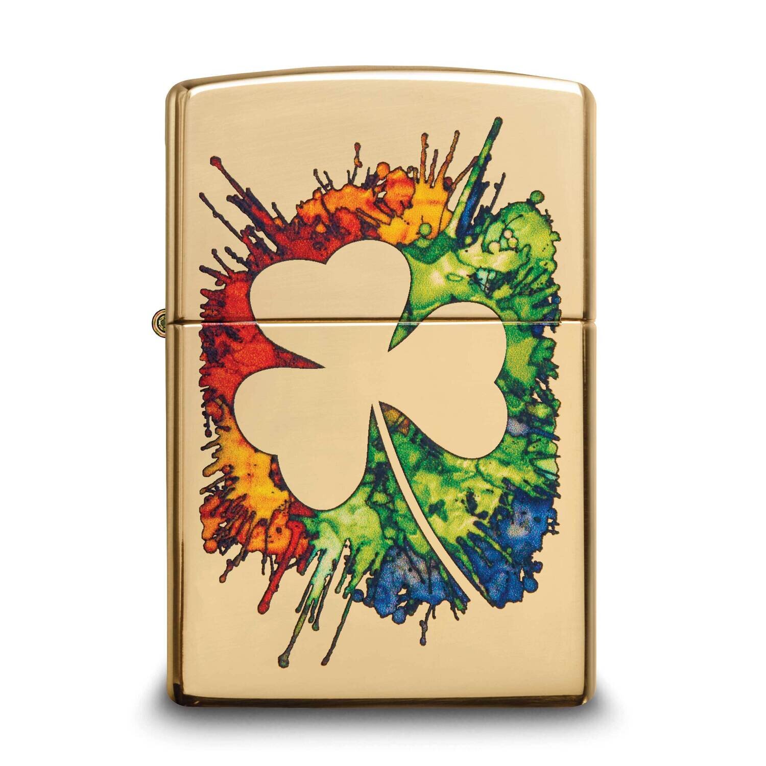 Zippo High Polished Brass Graffiti Clover Lighter GM25846, MPN: GM25846, 191693140903