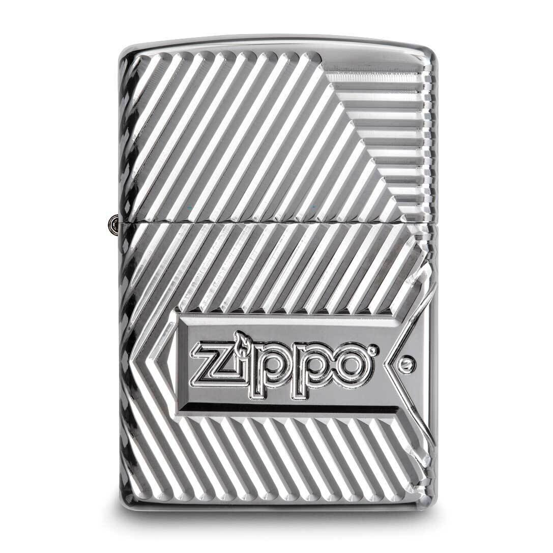 Zippo Armor Bolts Design High Polish Chrome Lighter GM25893