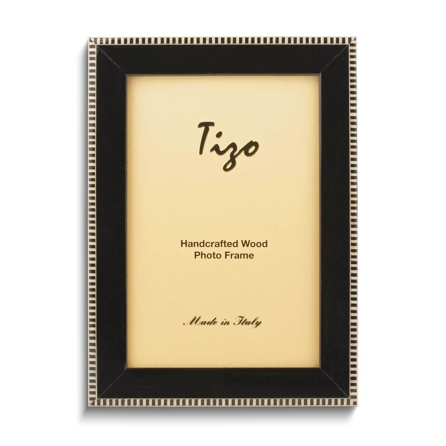 Black with Black &amp; White Border 4x6 Wood Photo Frame GM26002, MPN: GM26002,
