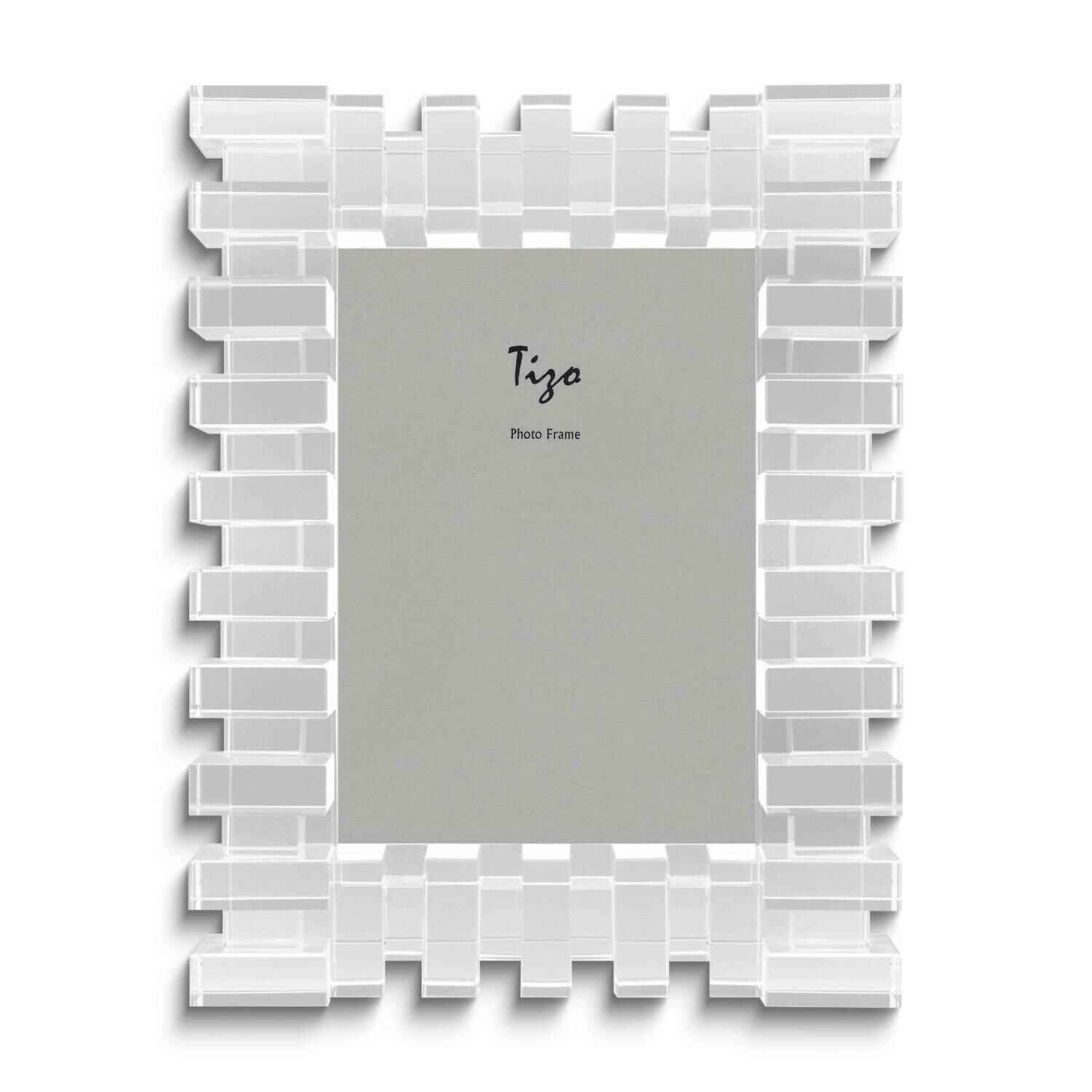 Brick Pattern Crystal Glass 4 x 6 Inch Photo Picture Frame GM26046