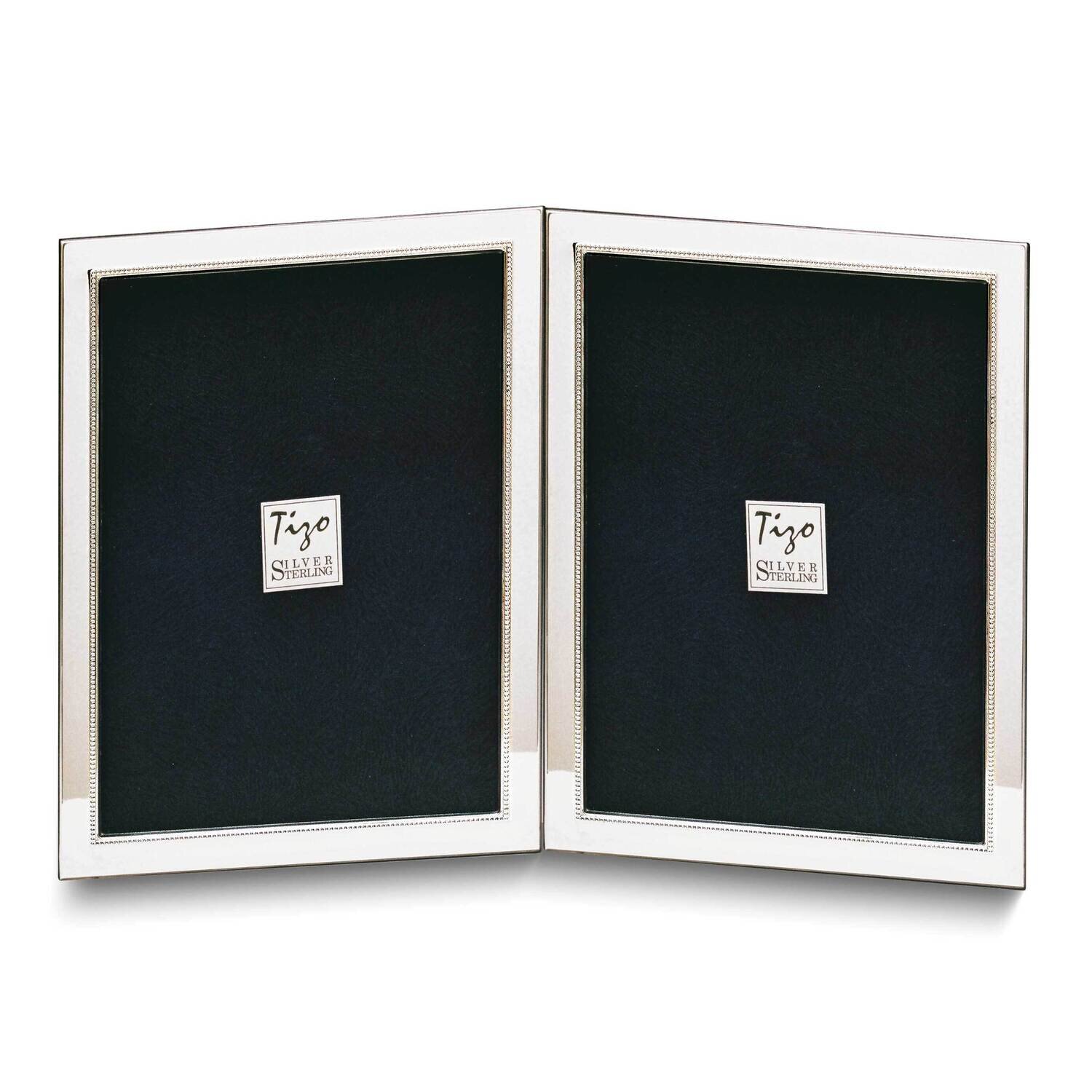 Sterling Silver Narrow Beaded Double 5 x 7 Inch Photo Picture Frame GM25950, MPN: GM25950,
