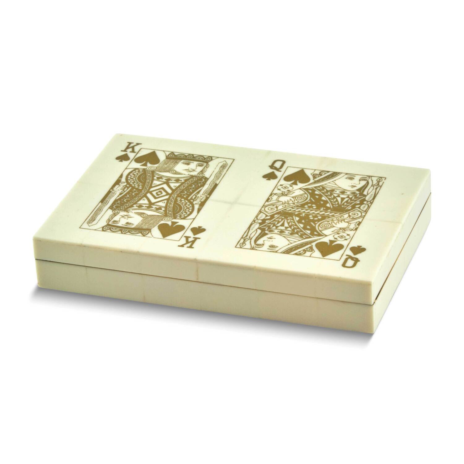 Gold-tone Bone Card Box Set GM26076