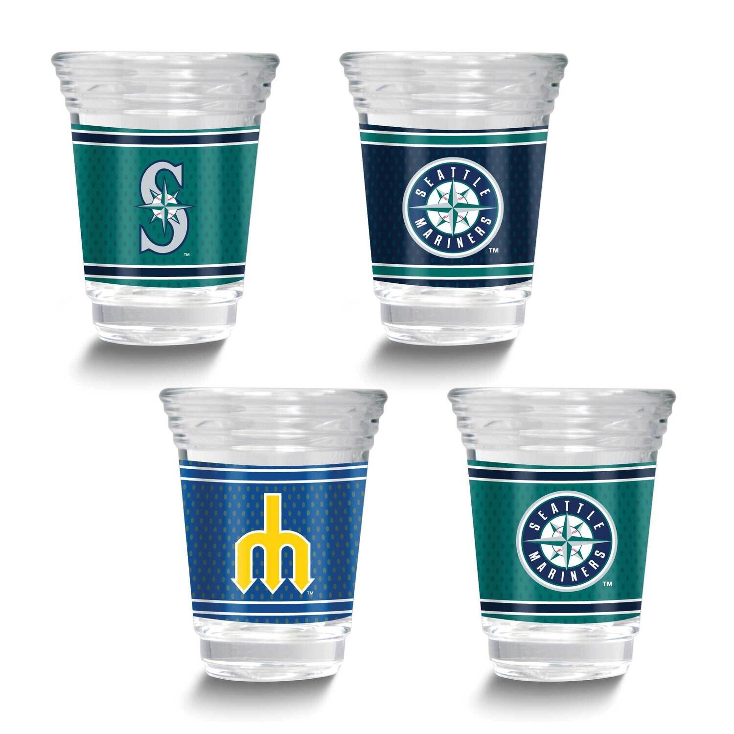 MLB Seattle Mariners 4-piece Shot Glass Set GM26124-MRN