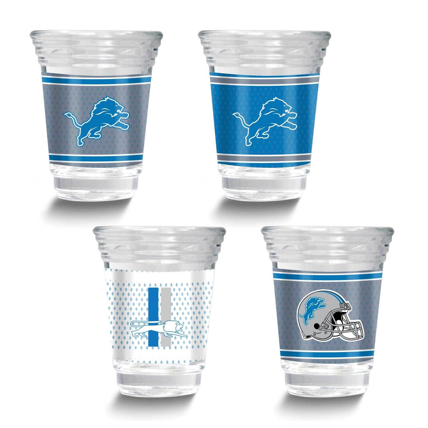 NFL Detroit Lions 4-piece Shot Glass Set GM26125-LIO, MPN: GM26125-LIO, 737538033452