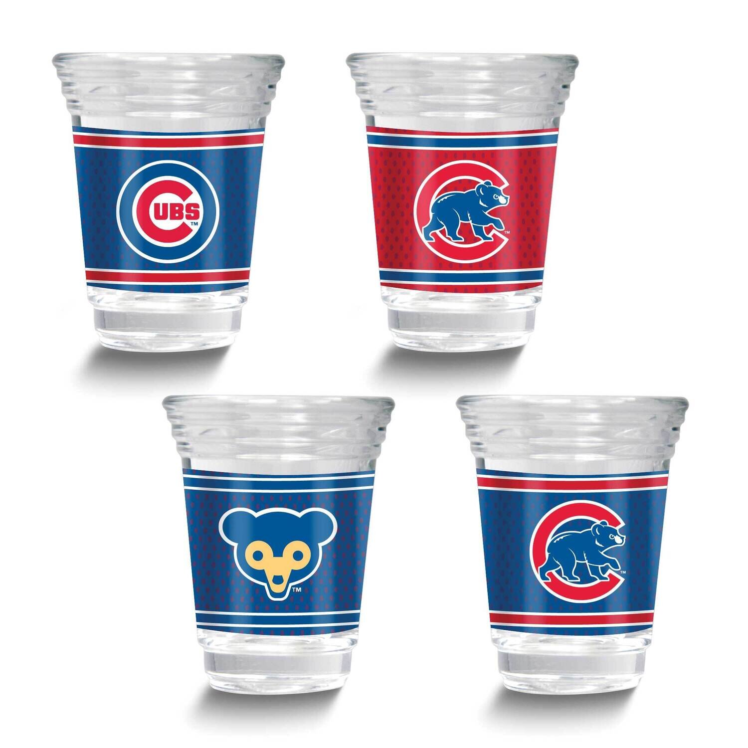 MLB Chicago Cubs 4-piece Shot Glass Set GM26124-CUB, MPN: GM26124-CUB, 737538033599