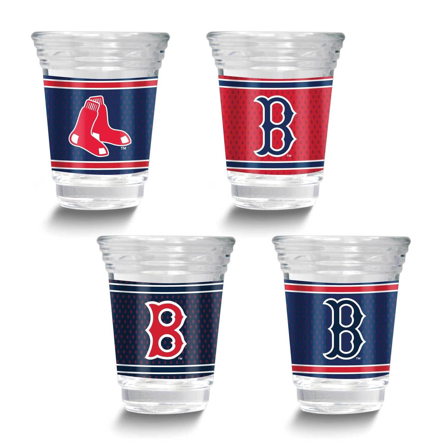 MLB Boston Red Sox 4-piece Shot Glass Set GM26124-RSO, MPN: GM26124-RSO, 737538033575