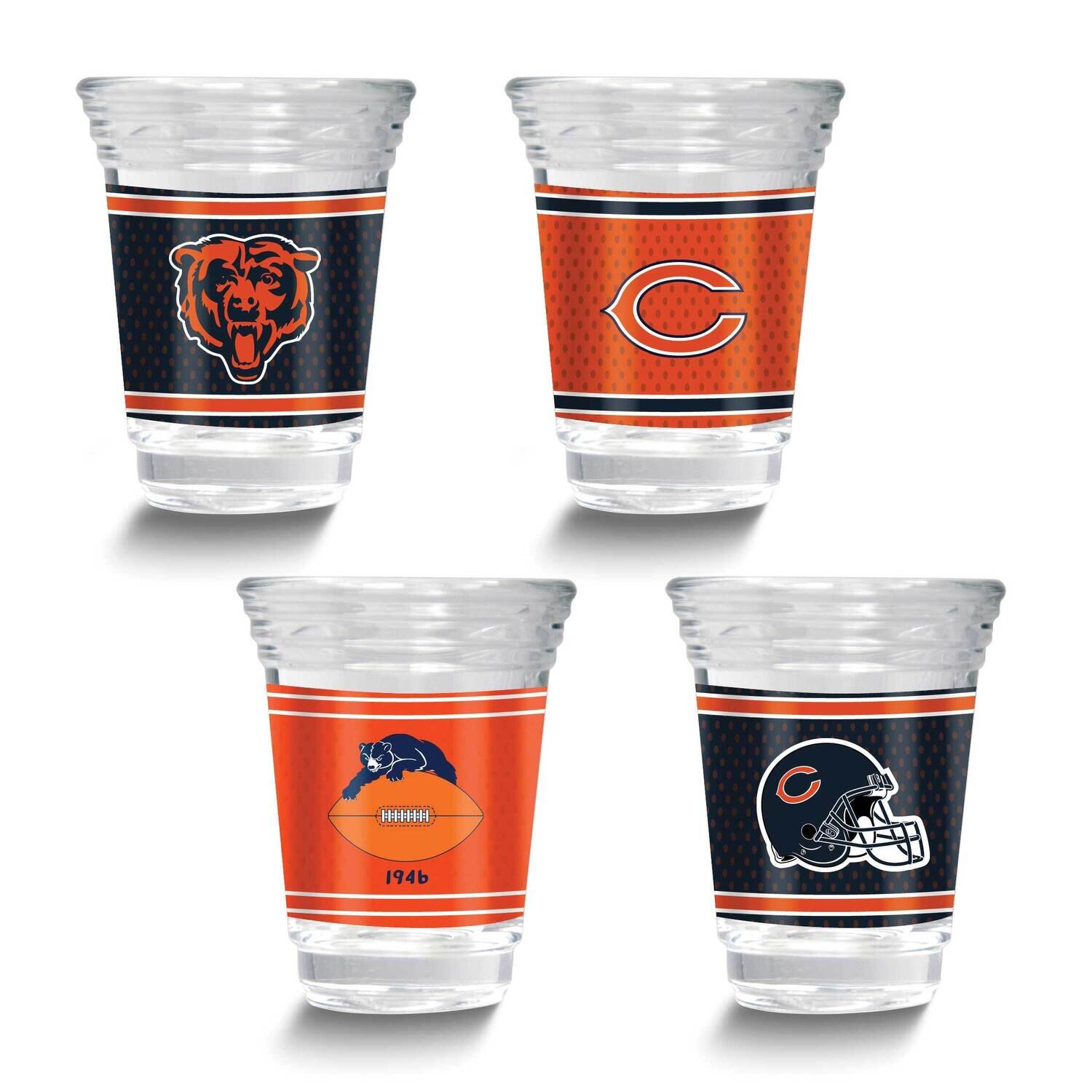NFL Chicago Bears 4-piece Shot Glass Set GM26125-BEA, MPN: GM26125-BEA, 737538033230