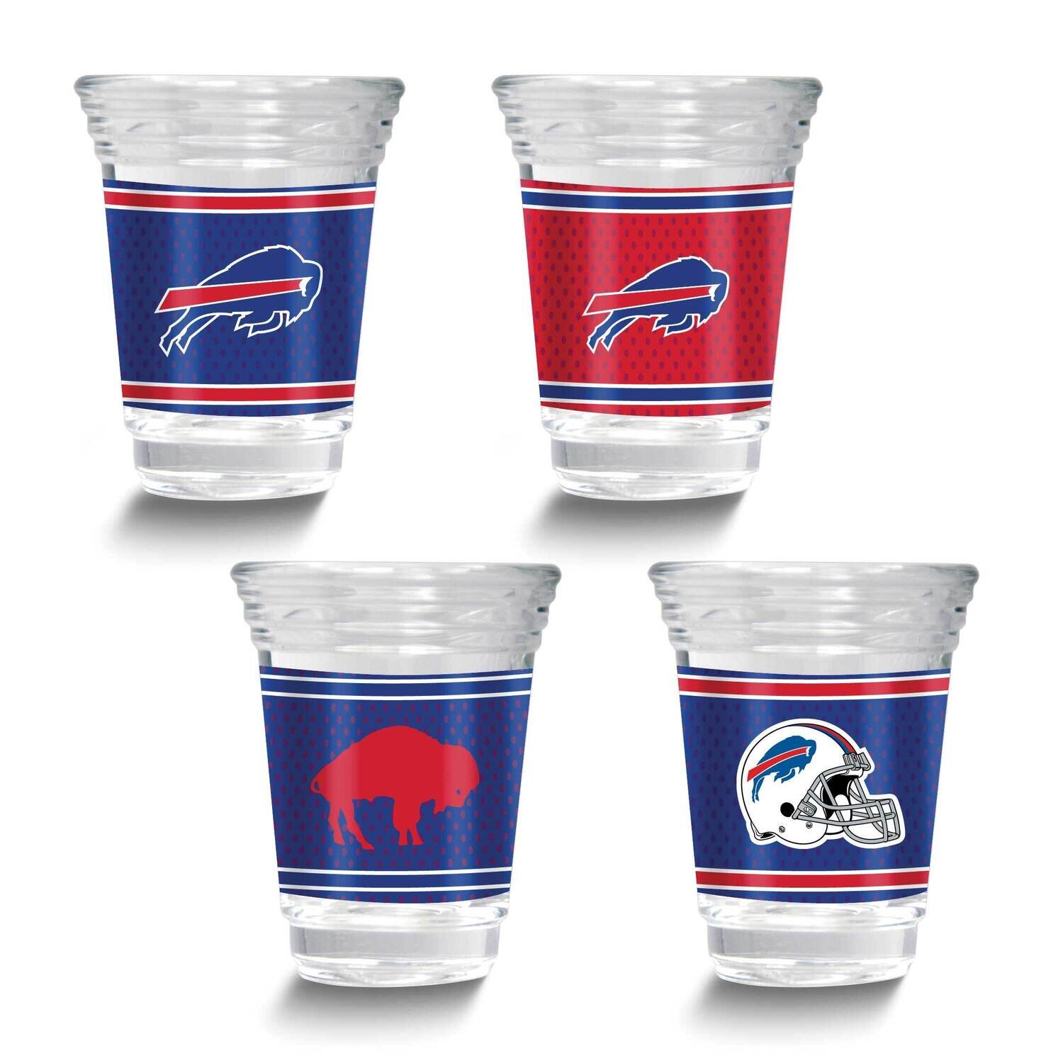 NFL Buffalo Bills 4-piece Shot Glass Set GM26125-BIL, MPN: GM26125-BIL, 737538033353
