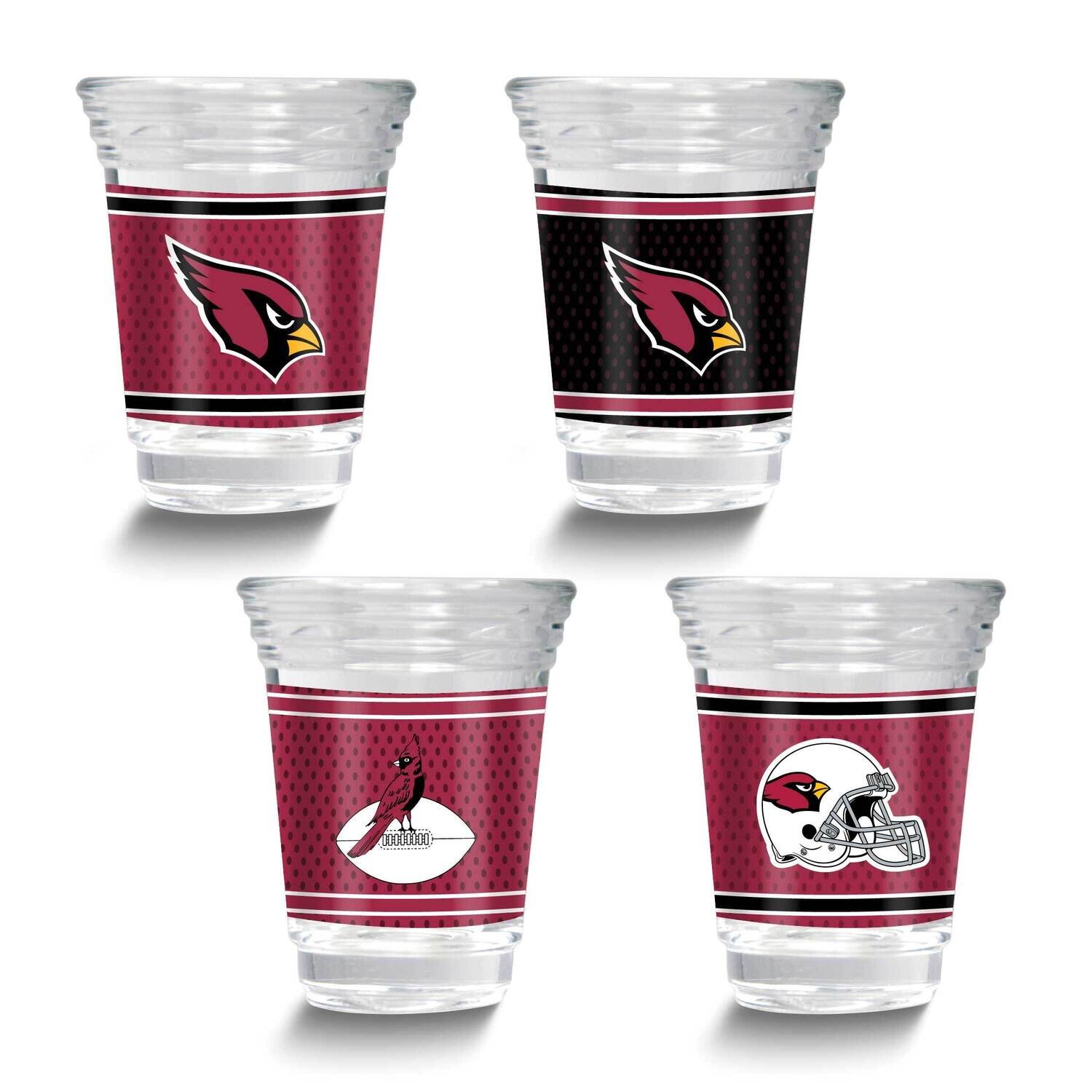 NFL Arizona Cardinals 4-piece Shot Glass Set GM26125-CAR, MPN: GM26125-CAR, 737538033438