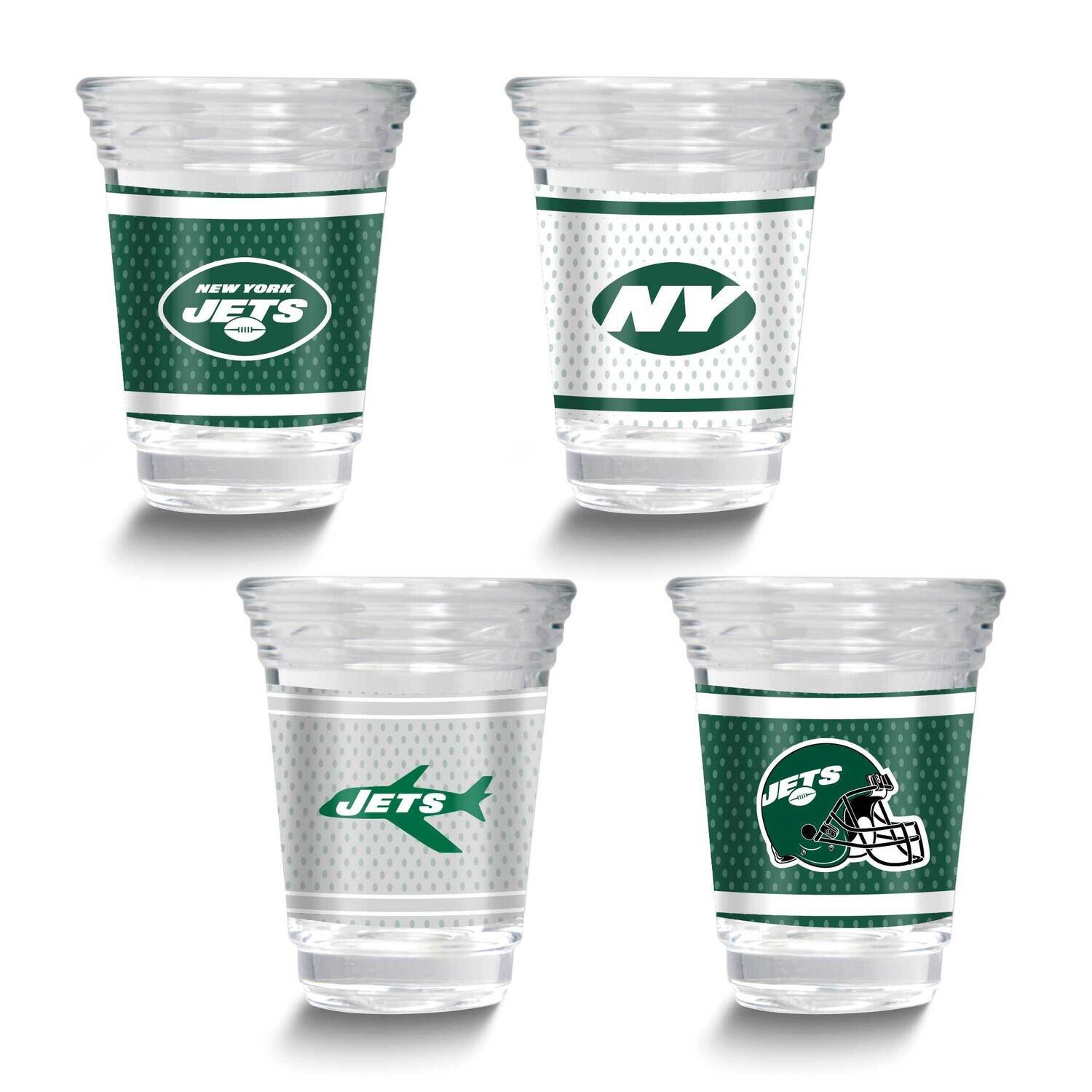 NFL New York Jets 4-piece Shot Glass Set GM26125-JET, MPN: GM26125-JET, 737538033384