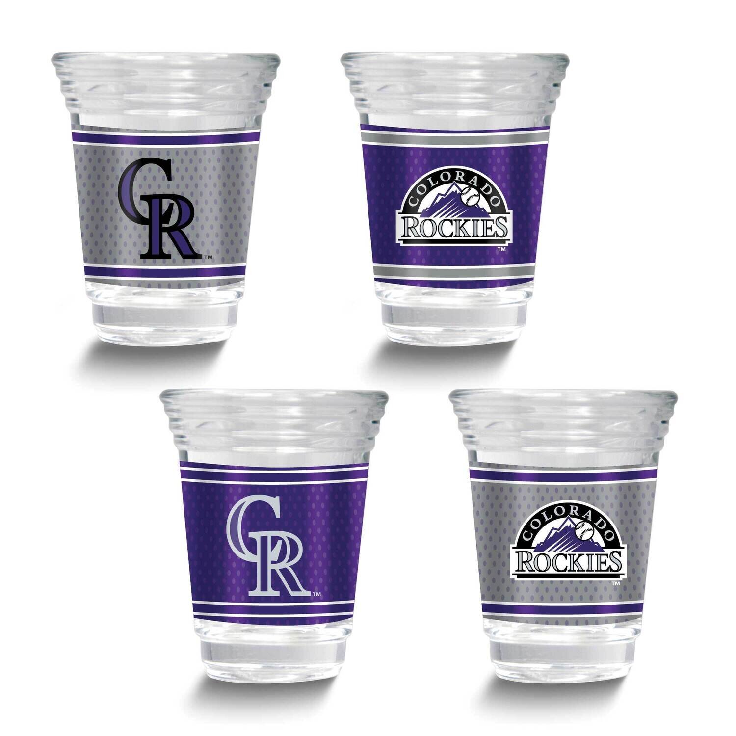 MLB Colorado Rockies 4-piece Shot Glass Set GM26124-ROK
