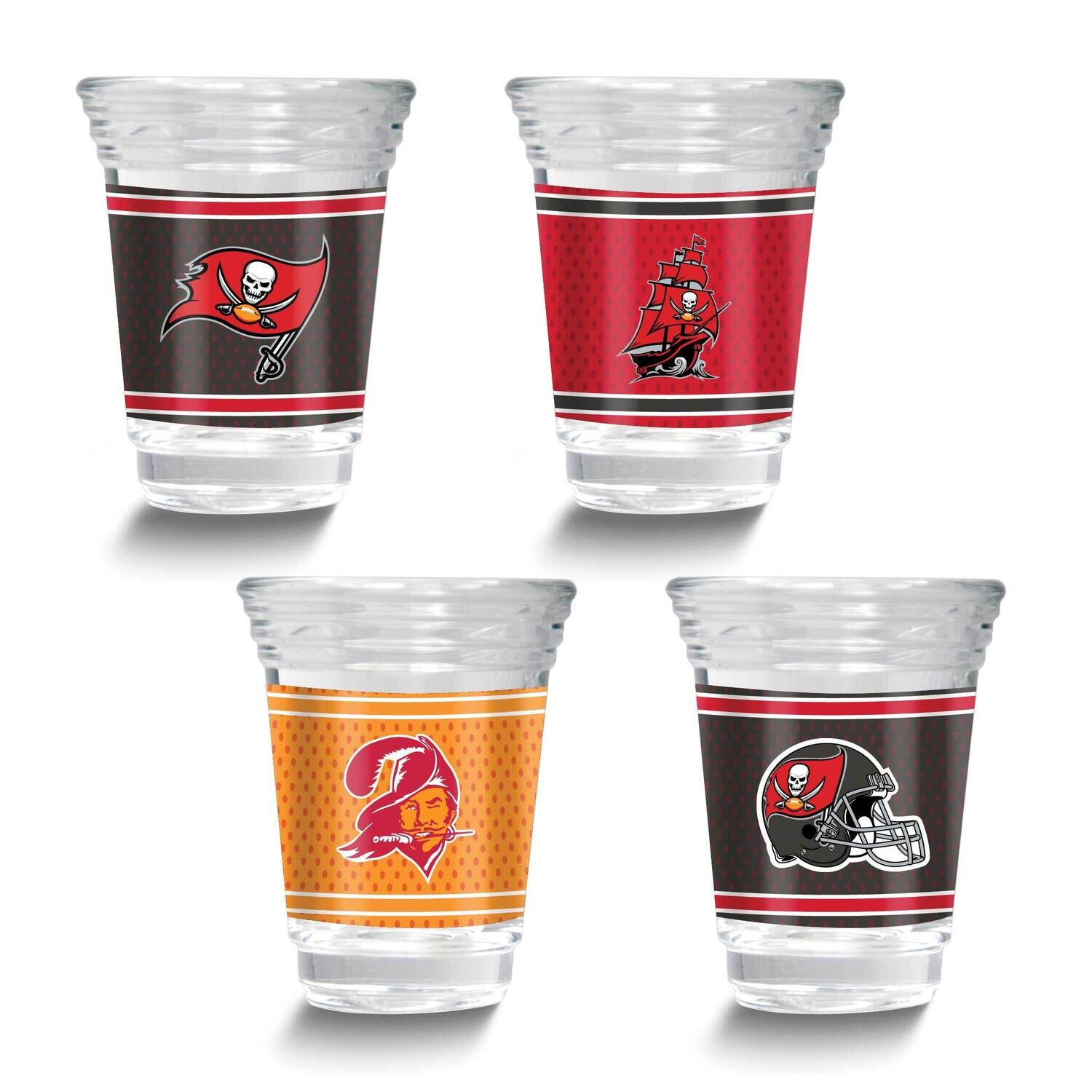 NFL Tampa Bay Buccaneers 4-piece Shot Glass Set GM26125-BUC, MPN: GM26125-BUC, 737538033490