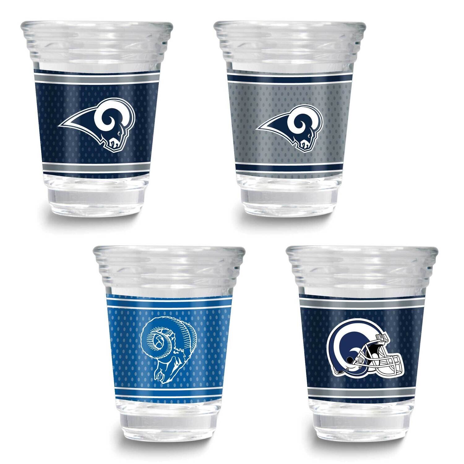 NFL Los Angeles Rams 4-piece Shot Glass Set GM26125-RAM, MPN: GM26125-RAM, 737538033391