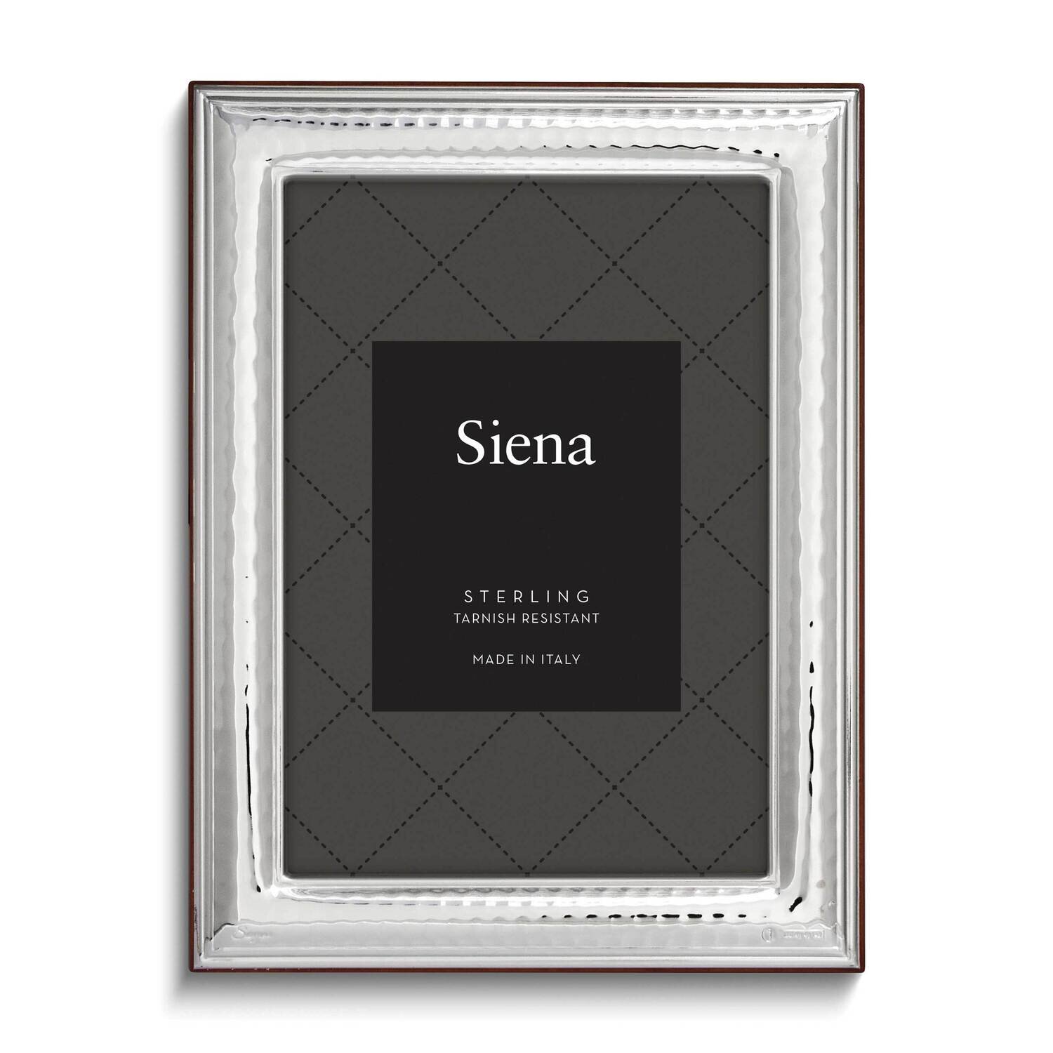 Bilaminate Sterling Silver Hammered 4 x 6 Inch Photo Picture Frame GM3010