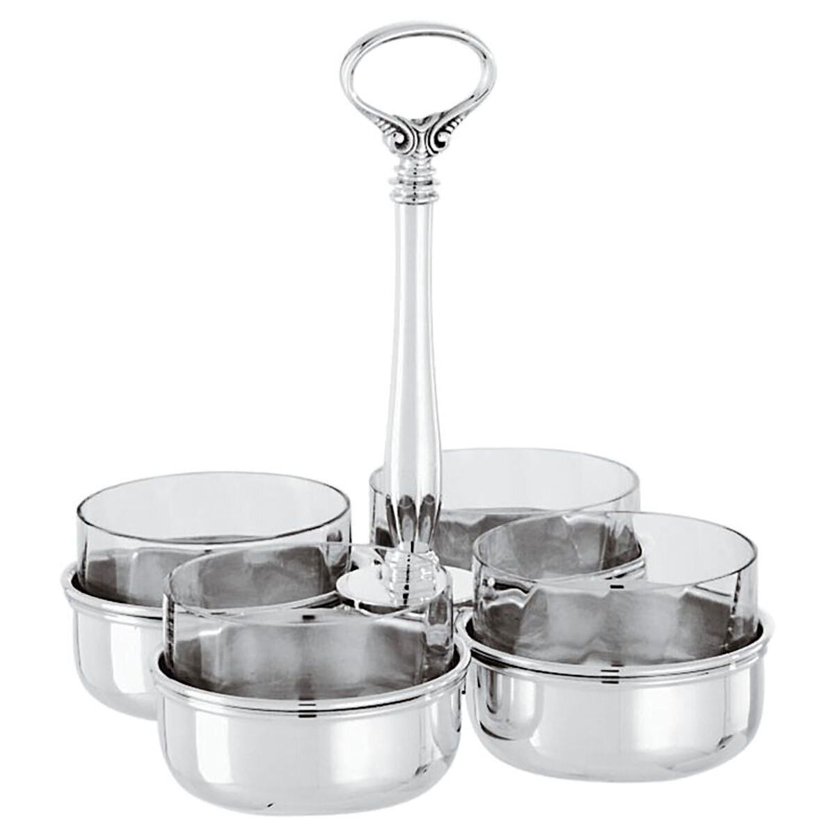 Sambonet Contour Relish Dish4 Comp. With Crystal 53090-04, MPN: 53090-04,
