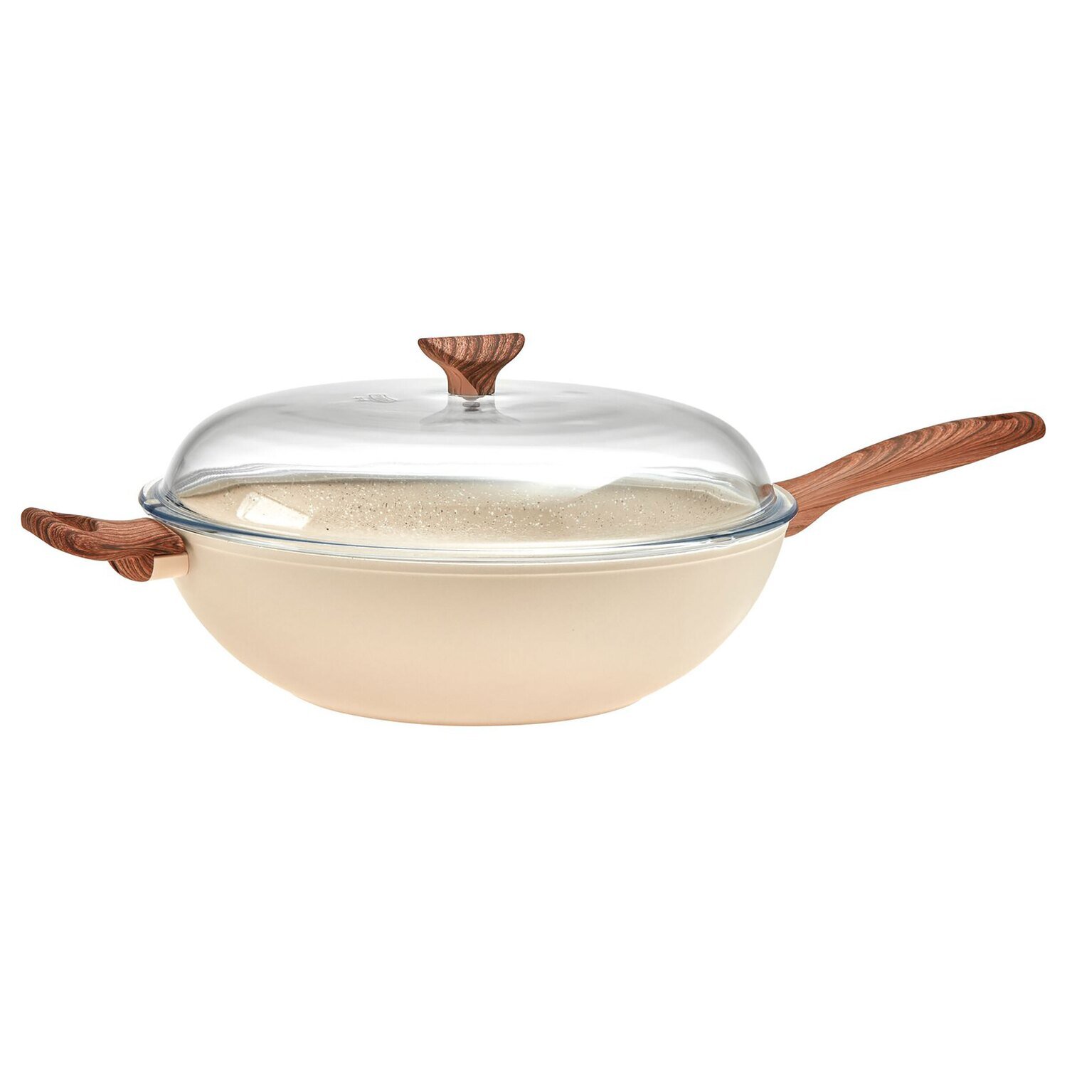 Sambonet Rock &amp; Rose Spadella Wok 1 Handle With Lid Pink Aluminum 51033P32, MPN: 51033P32,