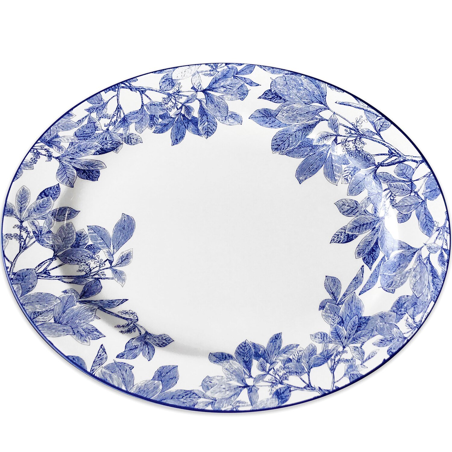 Caskata Arbor Large Rimmed Oval Platter Blue BOOVL-250, MPN: BOOVL-250, 816666029398