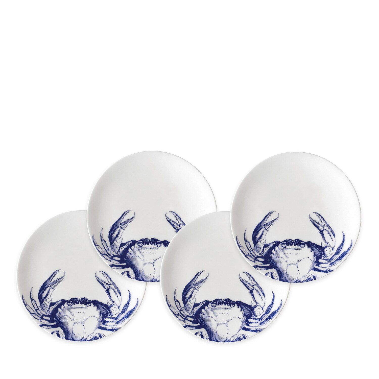 Caskata Crab Canape Plates Set of 4 Blue CAN-340, MPN: CAN-340, 817325015400