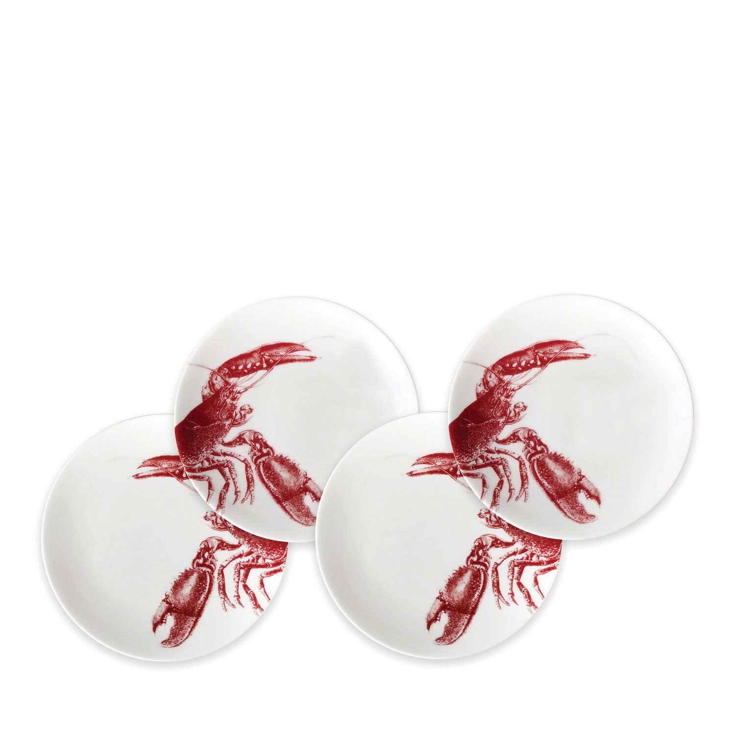 Caskata Lobster Canape Plates Set of 4 Red CANA-820, MPN: CANA-820, 816666026595