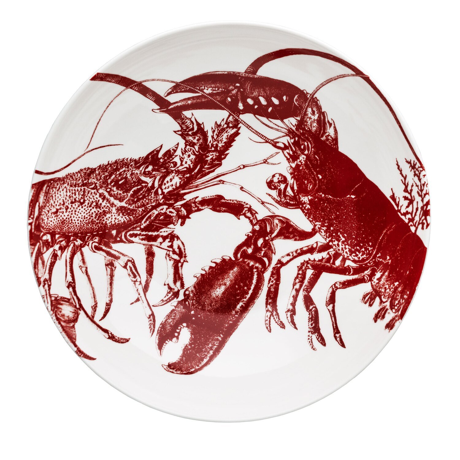 Caskata Lobster Wide Serving Bowl Red WBWL-820
