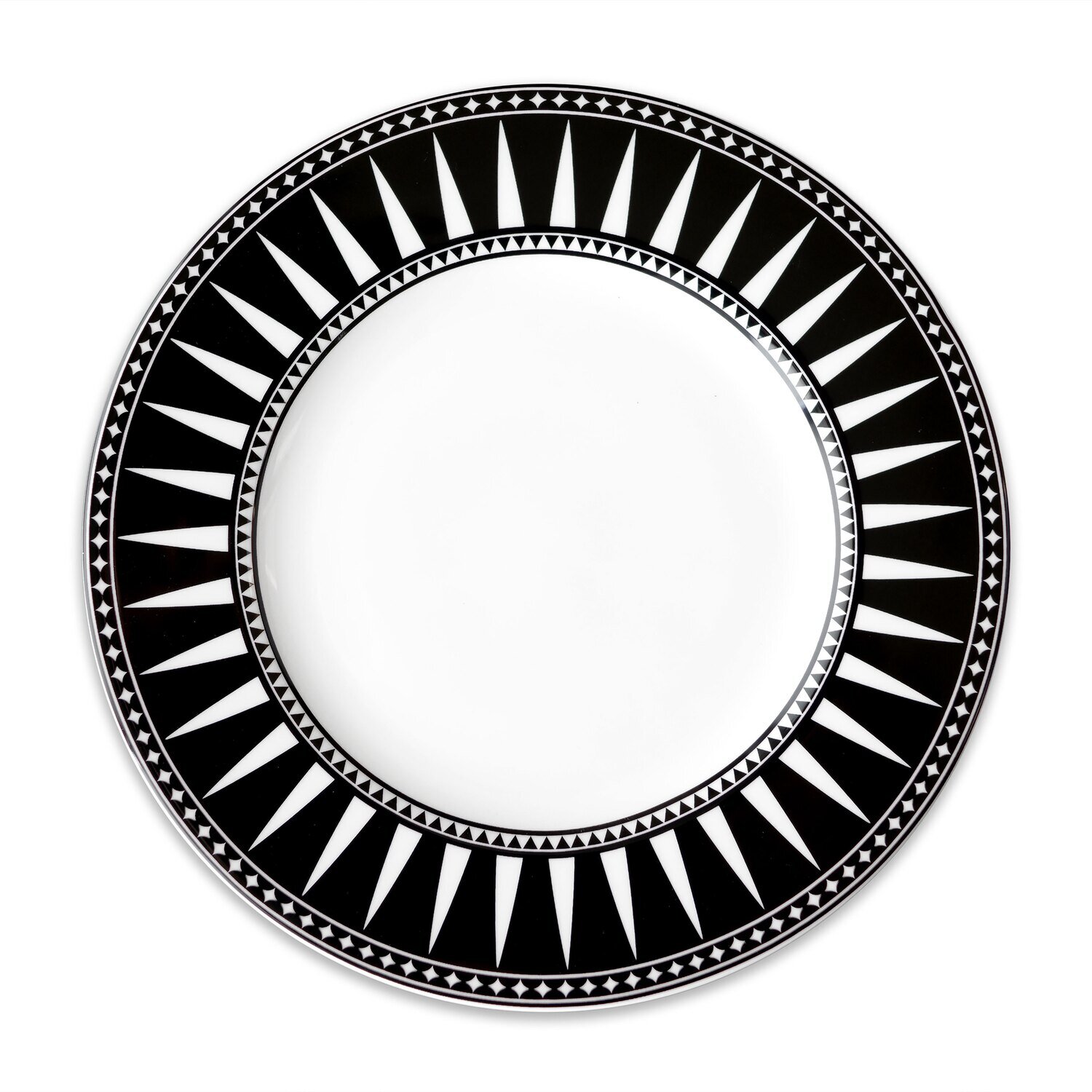 Caskata Marrakech Rimmed Dinner Plate Black DINA-170