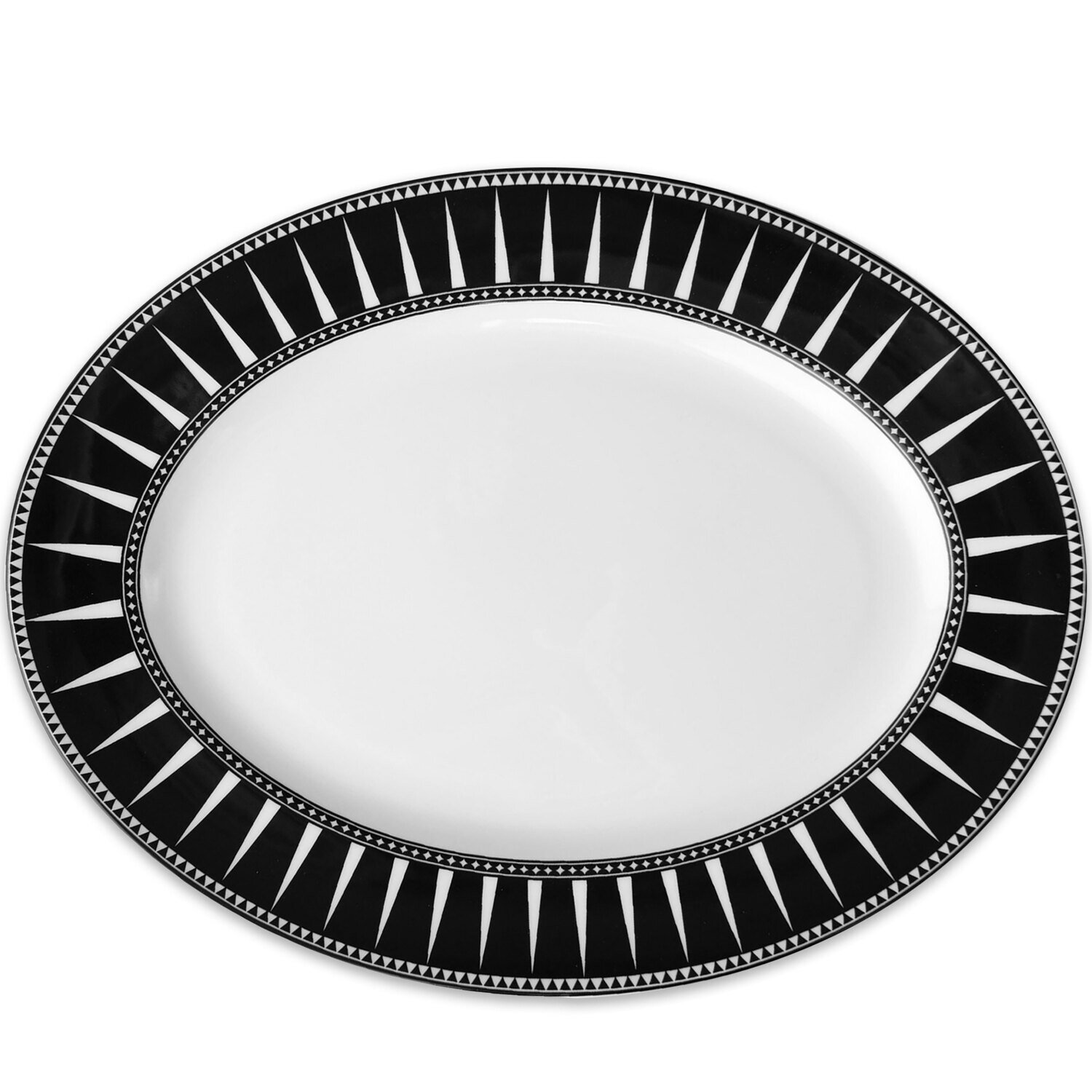 Caskata Marrakech Large Rimmed Oval Platter Black LOVL-170