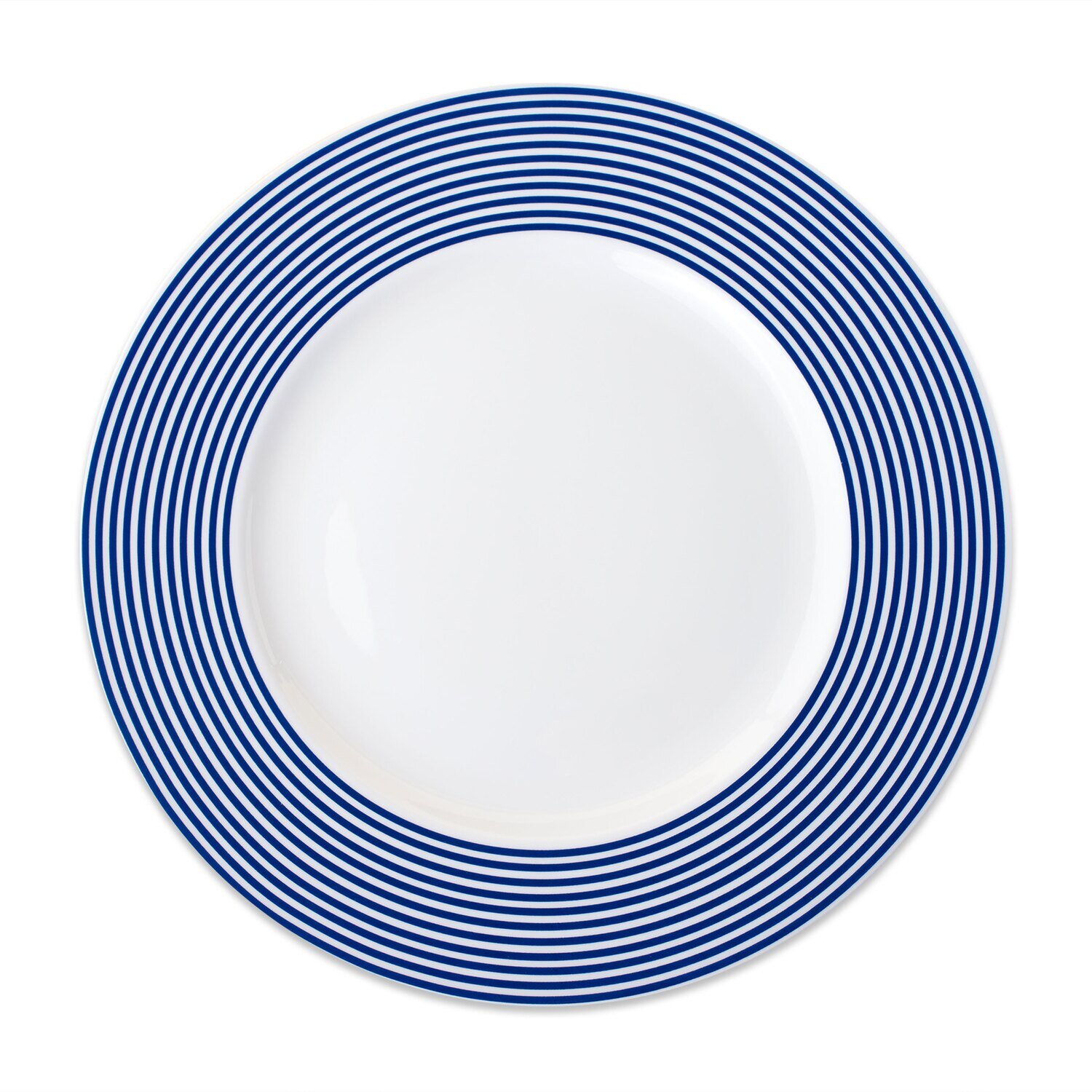 Caskata Newport Stripe Rimmed Dinner Plate Blue DINA-500