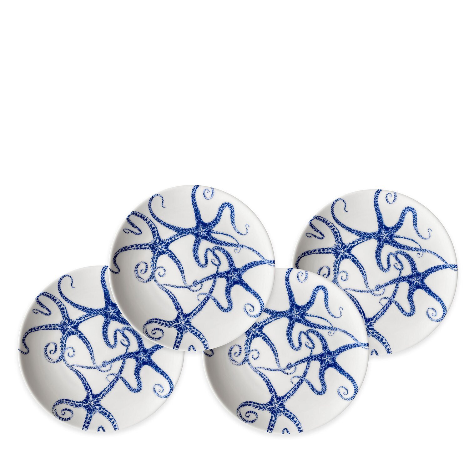 Caskata Starfish Canape Plates Set of 4 Blue CANA-113, MPN: CANA-113, 817325011488