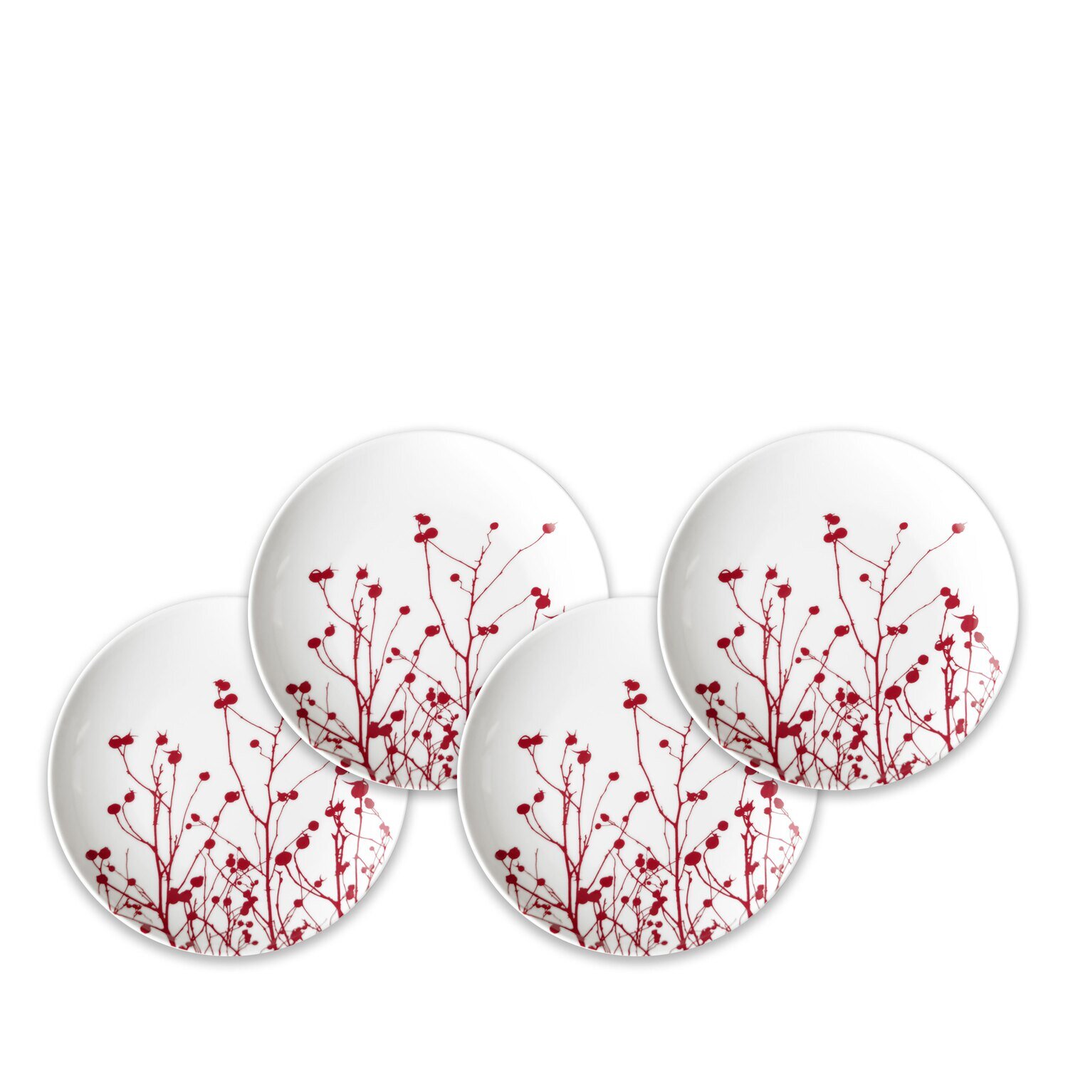 Caskata Winterberries Canape Plates Set of 4 Red CANA-560, MPN: CANA-560, 816666028650