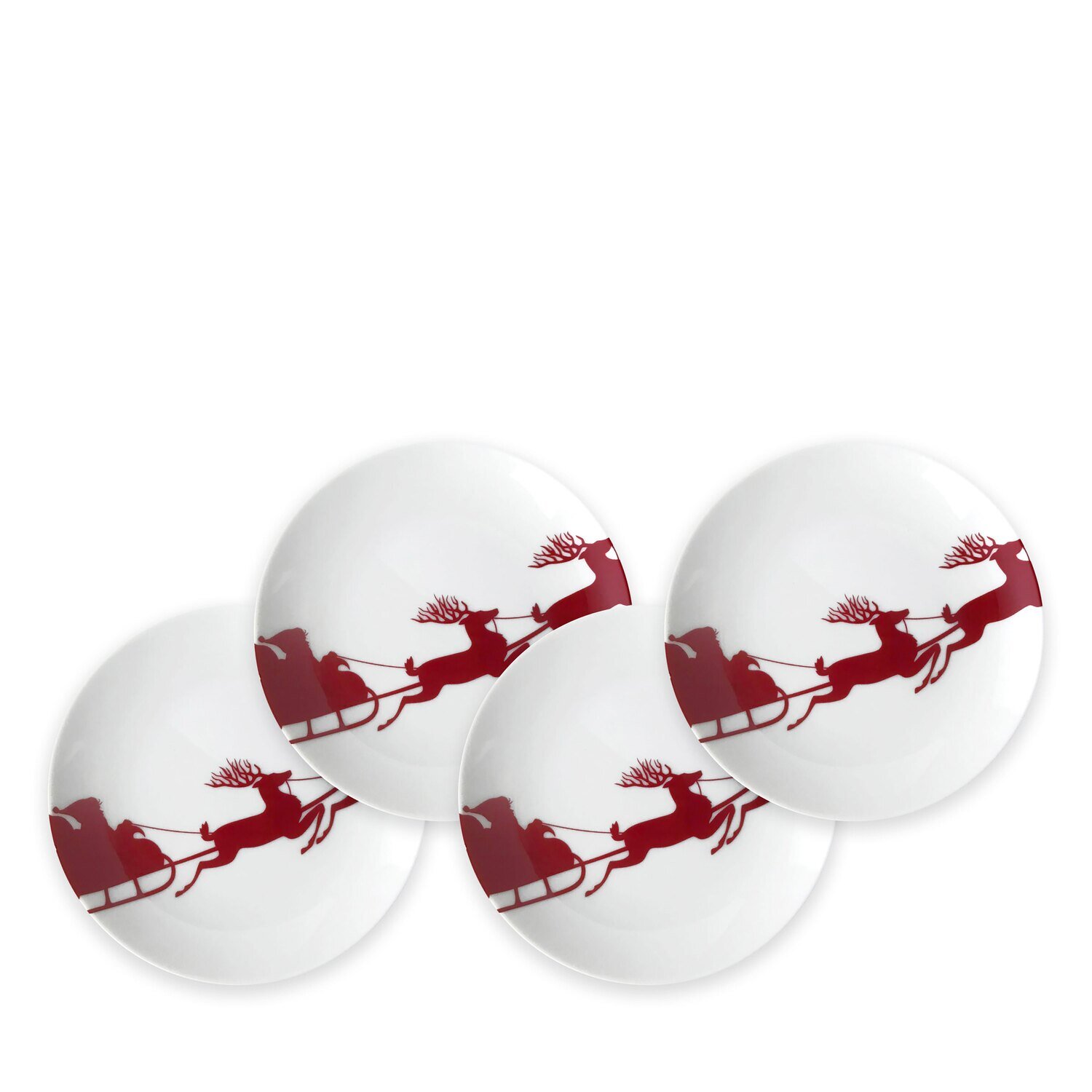 Caskata Sleigh Canape Plates Set of 4 Red CANA-920, MPN: CANA-920, 816666028995