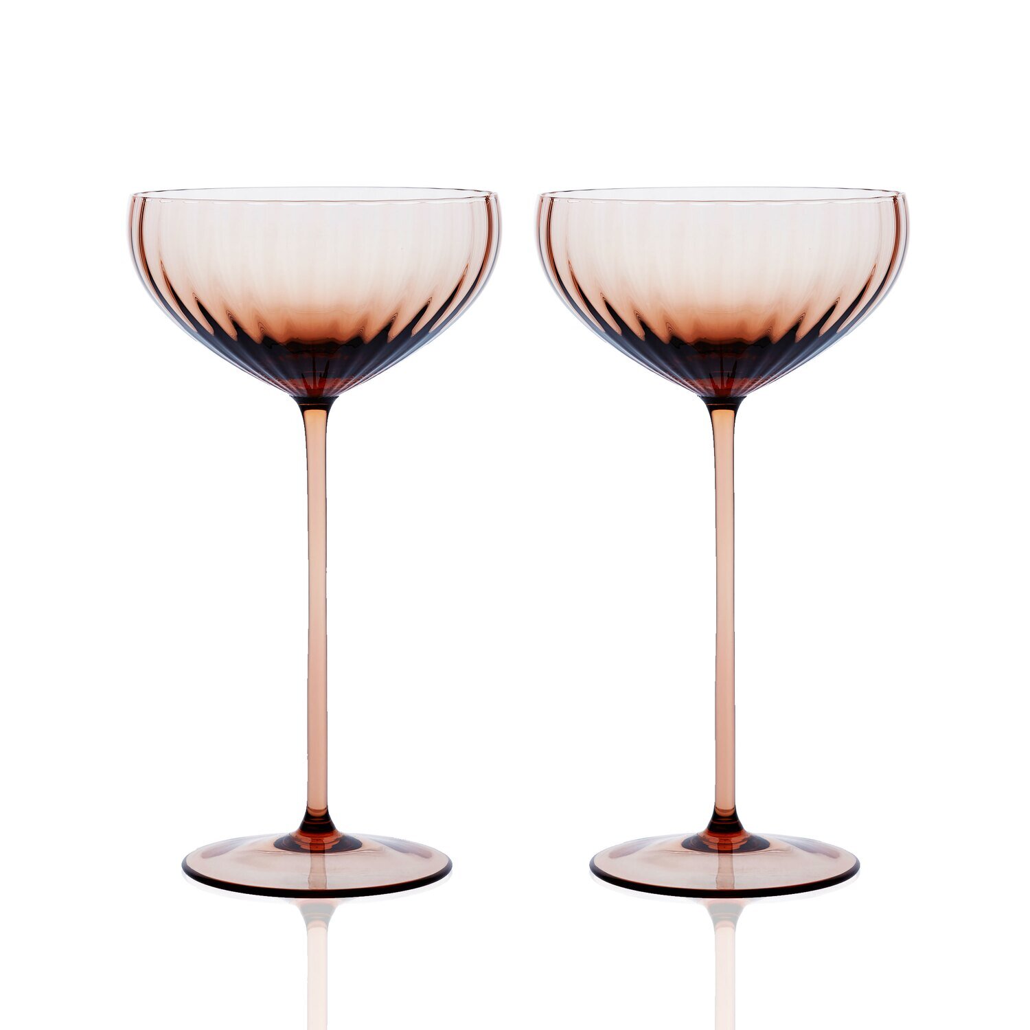 Caskata Quinn Optical Coupe Cocktail Glasses Set of 2 Amber GL-OCOUP-200, MPN: GL-OCOUP-200, 817325…