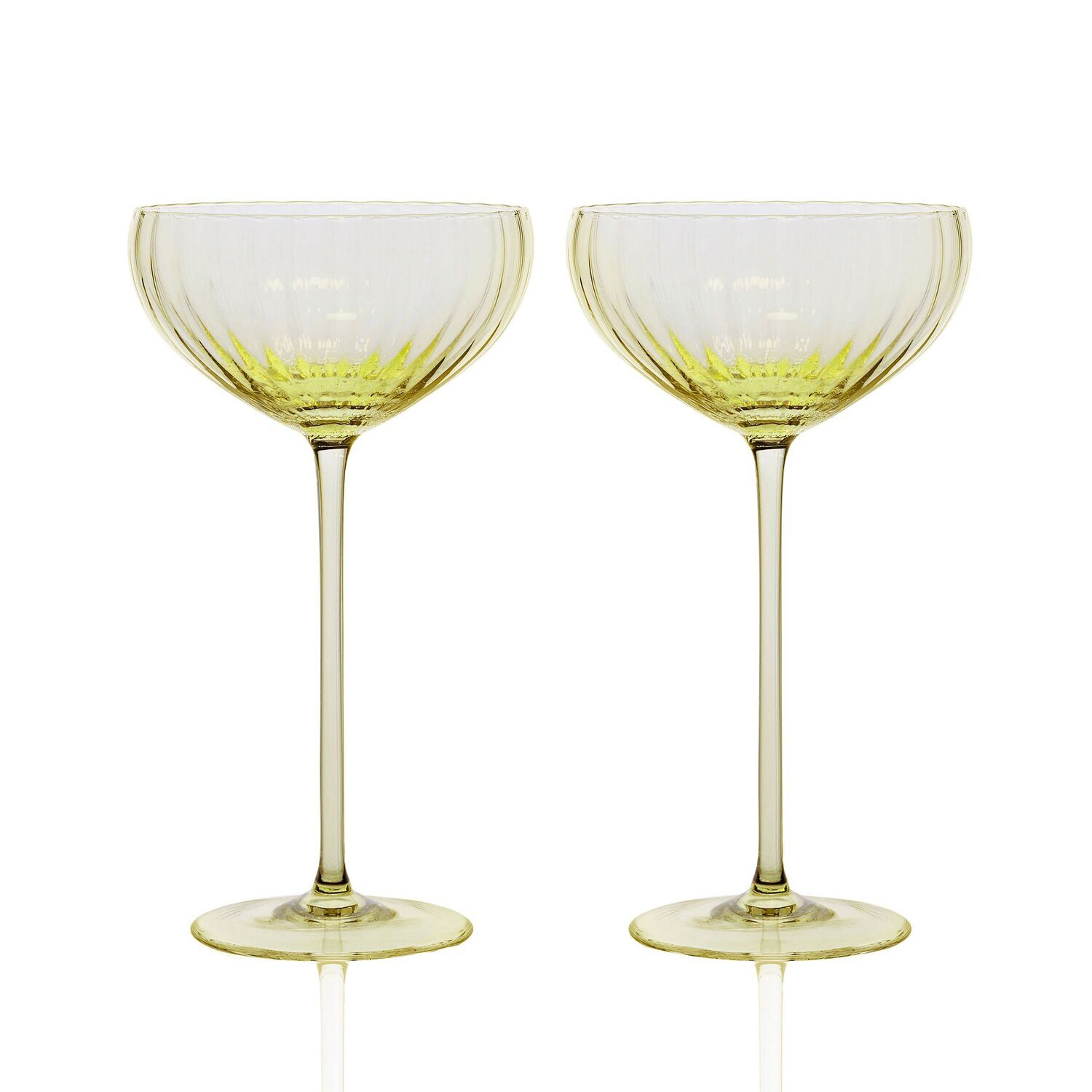 Caskata Quinn Optic Coupe Cocktail Glasses Set of 2 Citrine GL-OCOUP-500, MPN: GL-OCOUP-500, 817325…